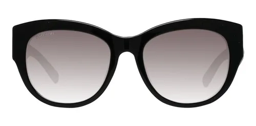 Anteojos De Sol Swarovski Sk0127 01b 54 Redondo Gris Negro Negro
