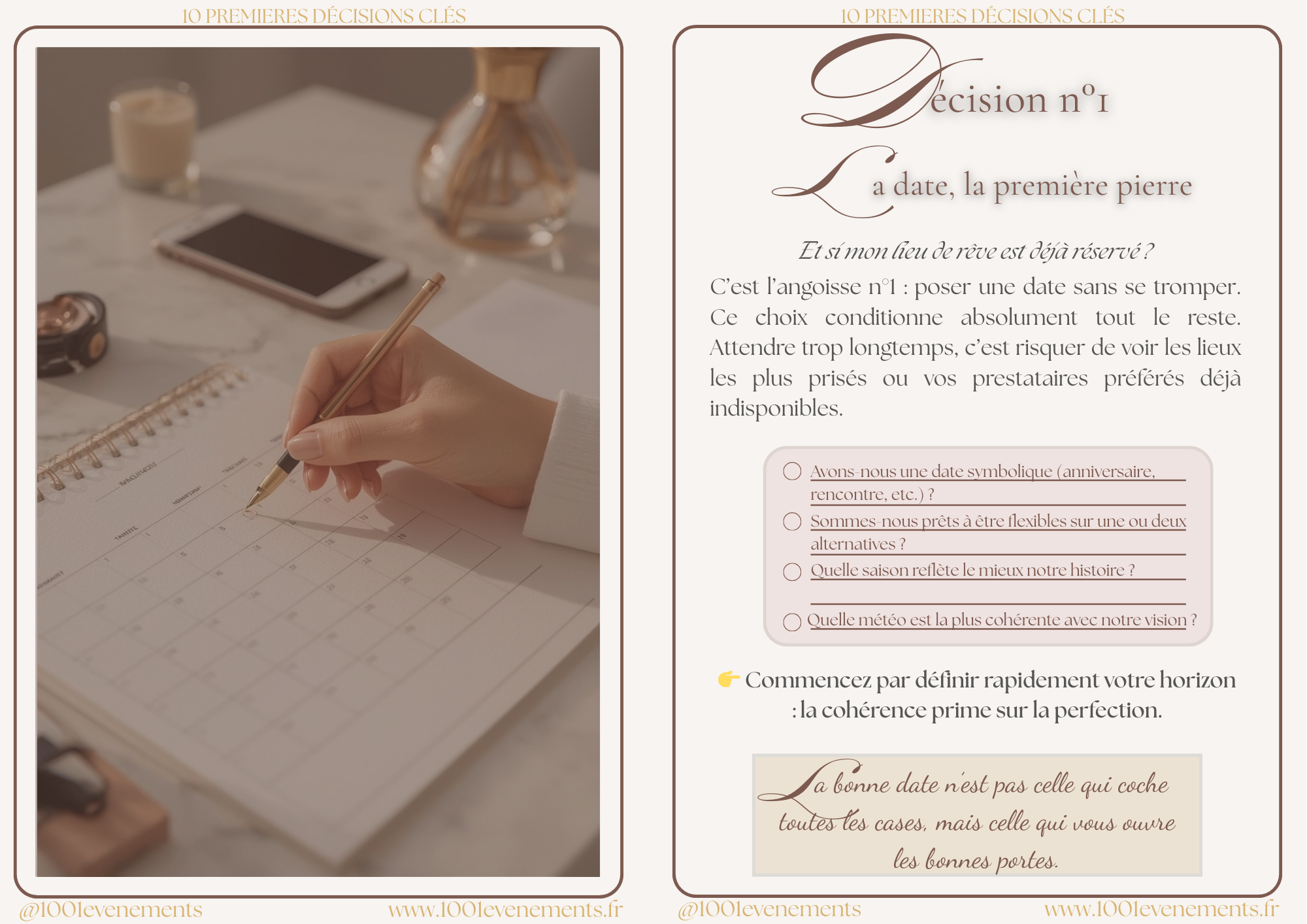Pour un départ sans faux pas : les 10 premières décisions clés pour organiser votre mariage