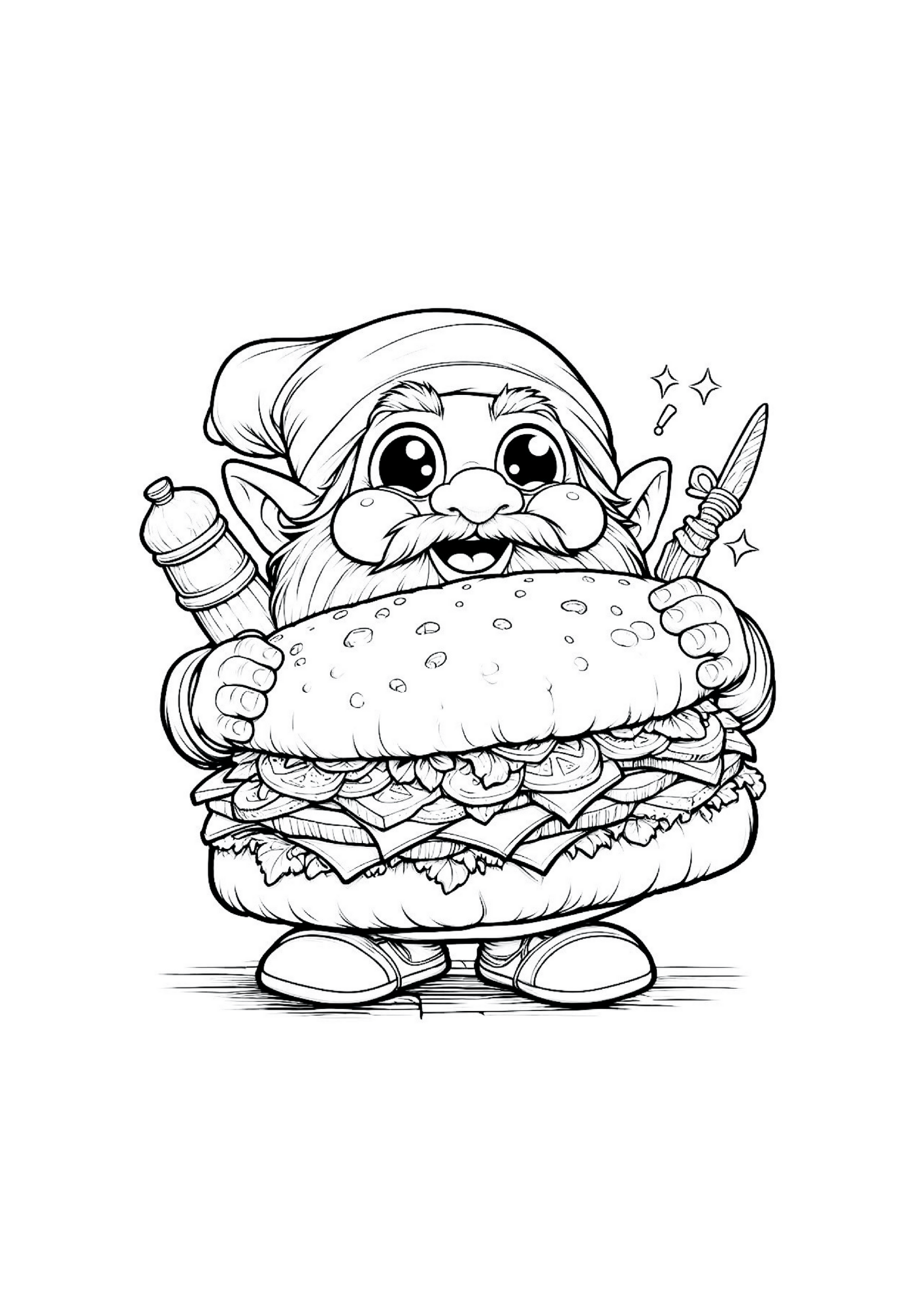 eBook Der lustige Zwerg: Das Malbuch für Kinder, 52 Seiten, Zwirbel der lustige Zwerg zum ausmalen