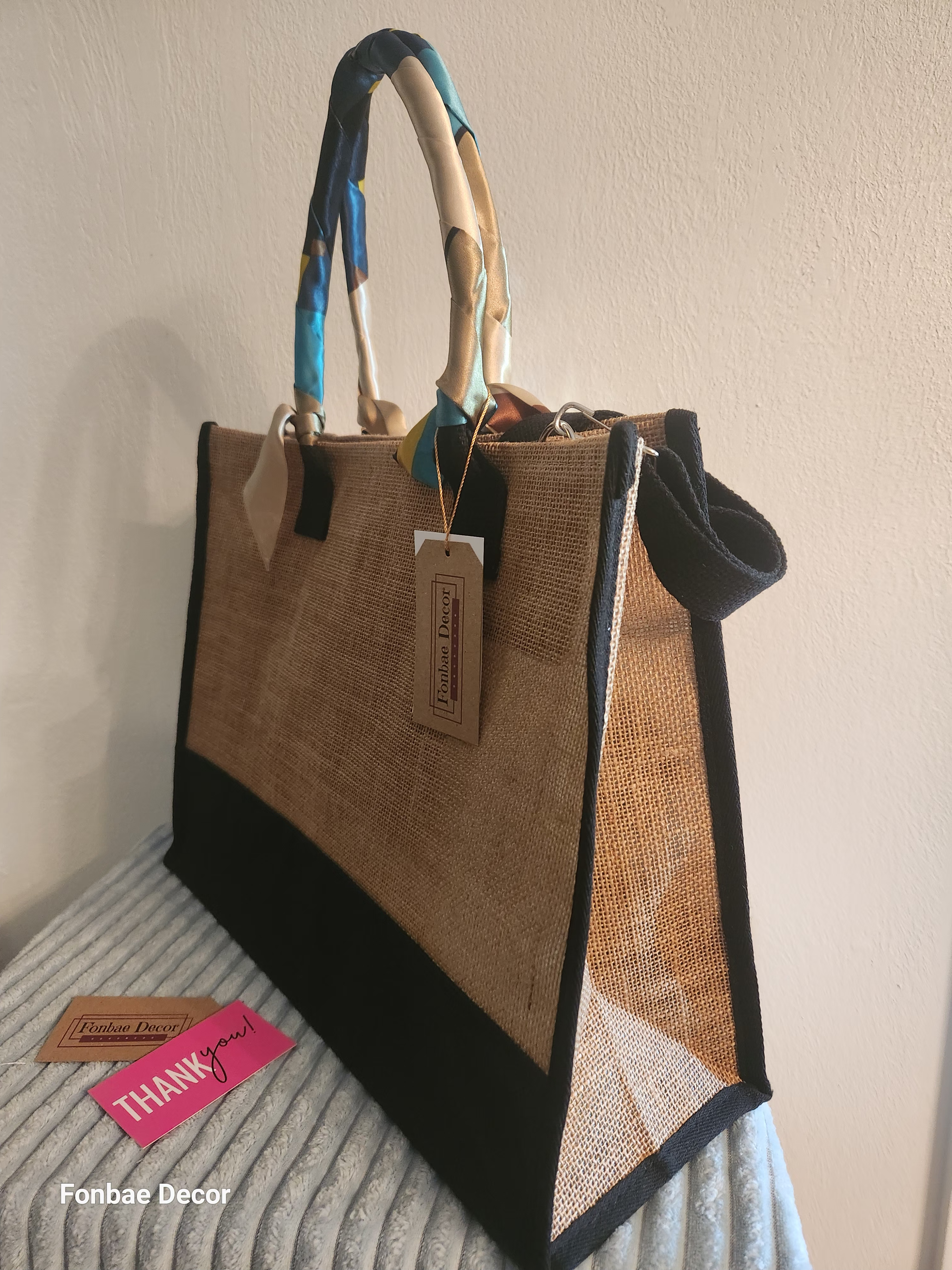 Fashionable Burlap Tote Bag with Crazy Heart Eyes Sequin Embroidery