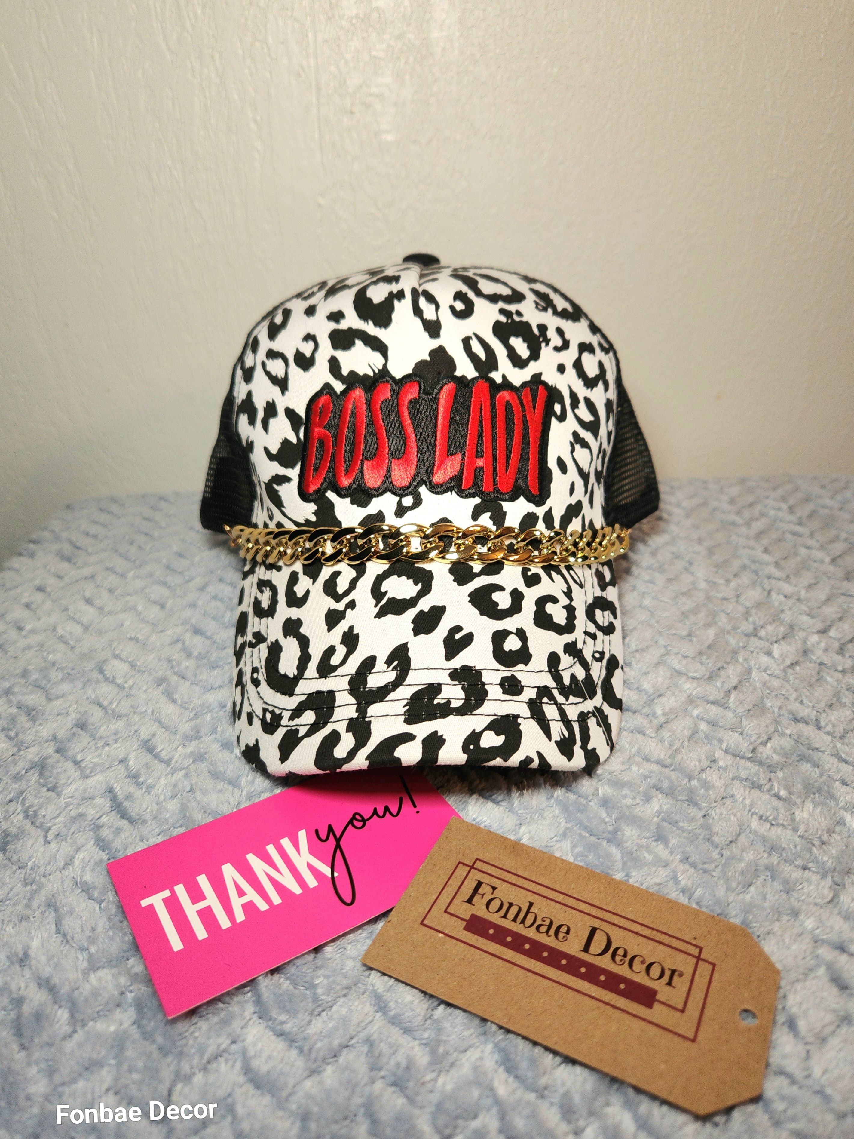 Leopard Print Boss Lady Trucker Cap