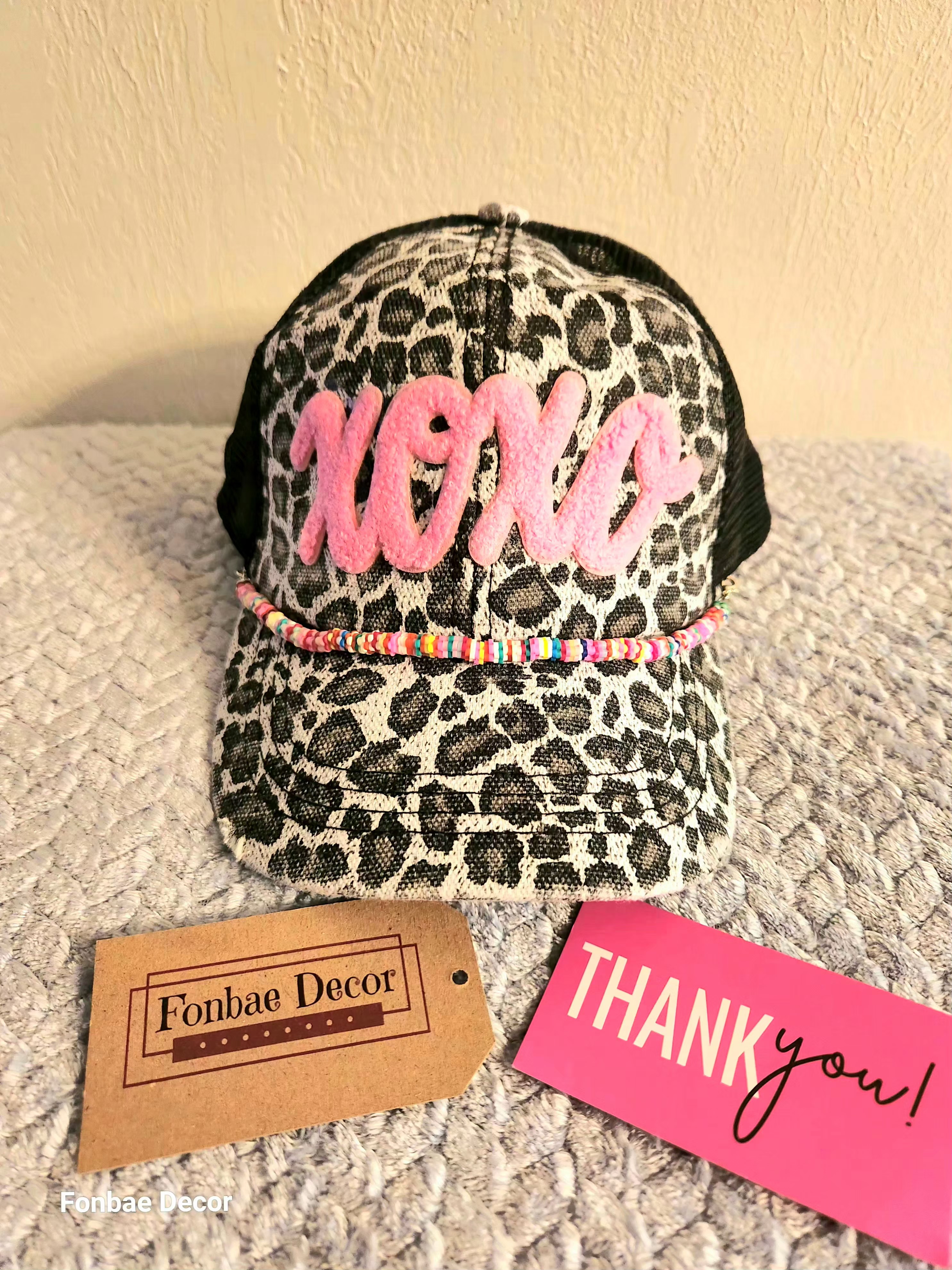 Leopard Print 'XOXO' Trucker Cap