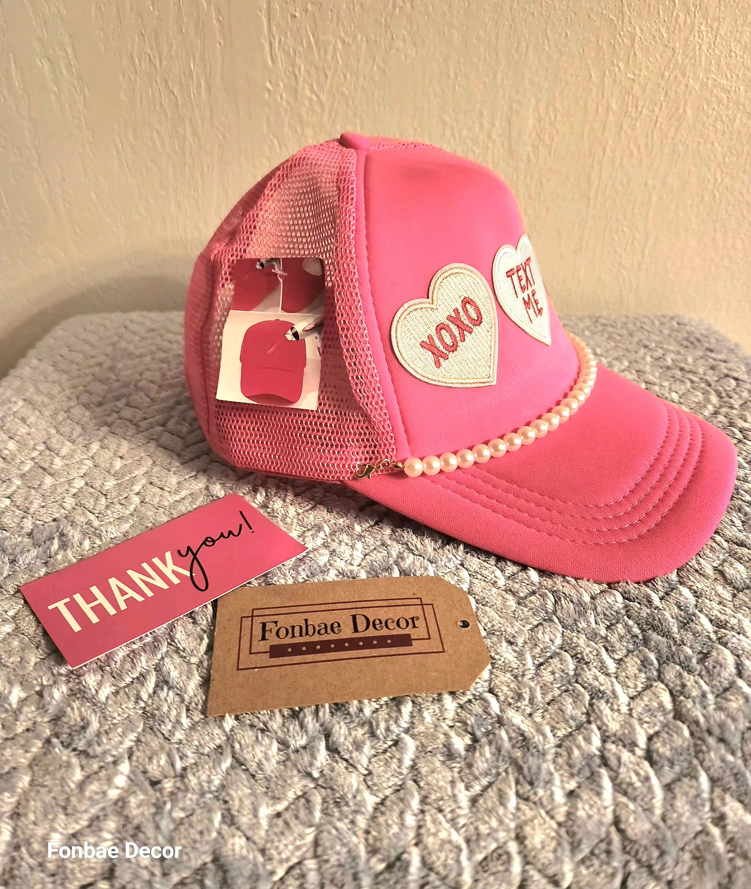 Pink Valentine Love-Themed Trucker Cap