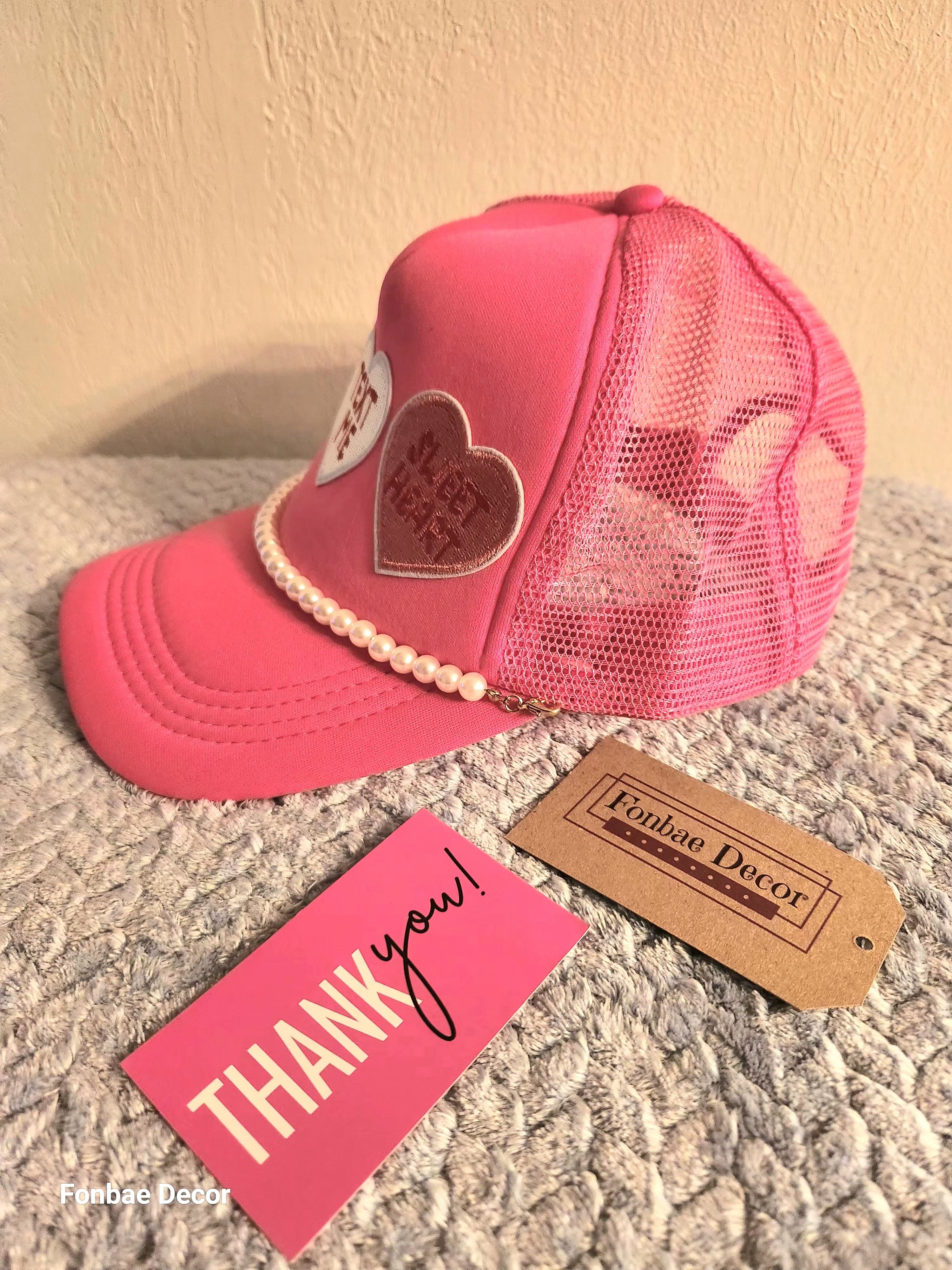 Pink Valentine Love-Themed Trucker Cap