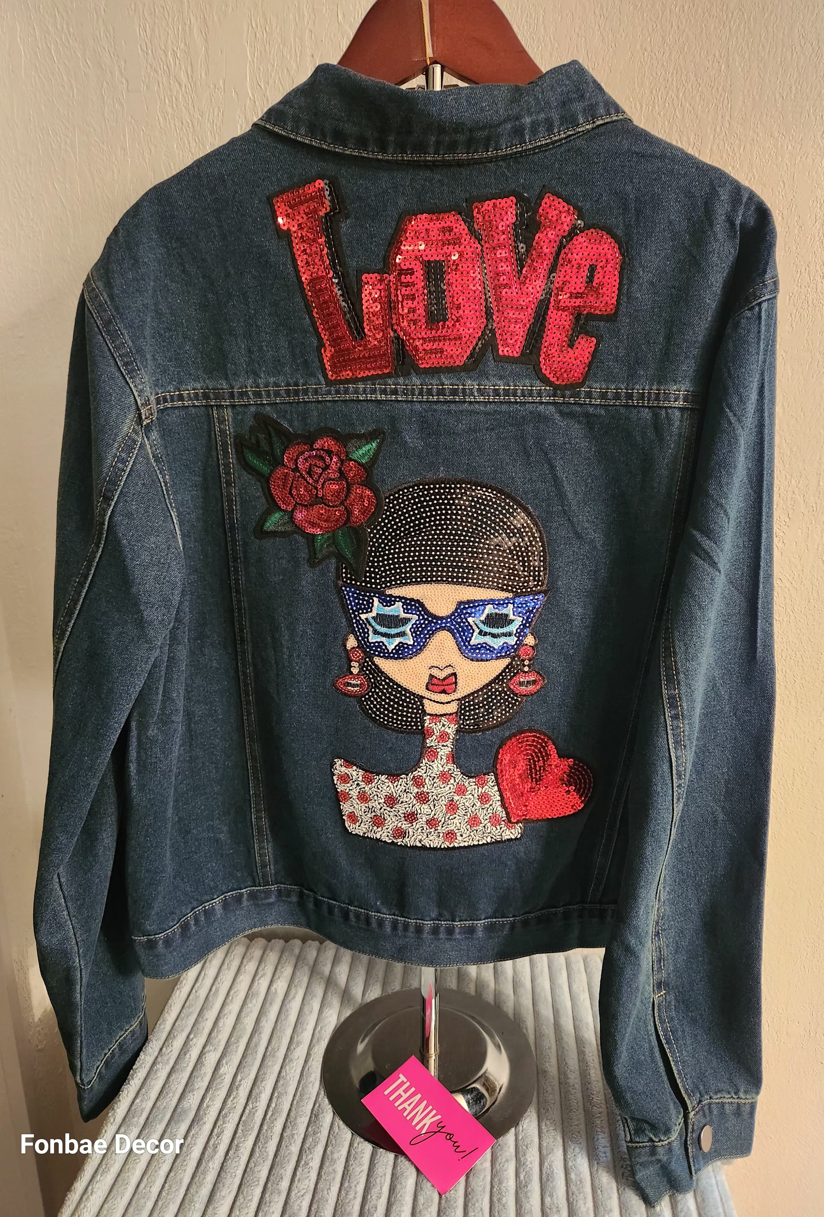  Chic Embroidery Patch Denim Jacket