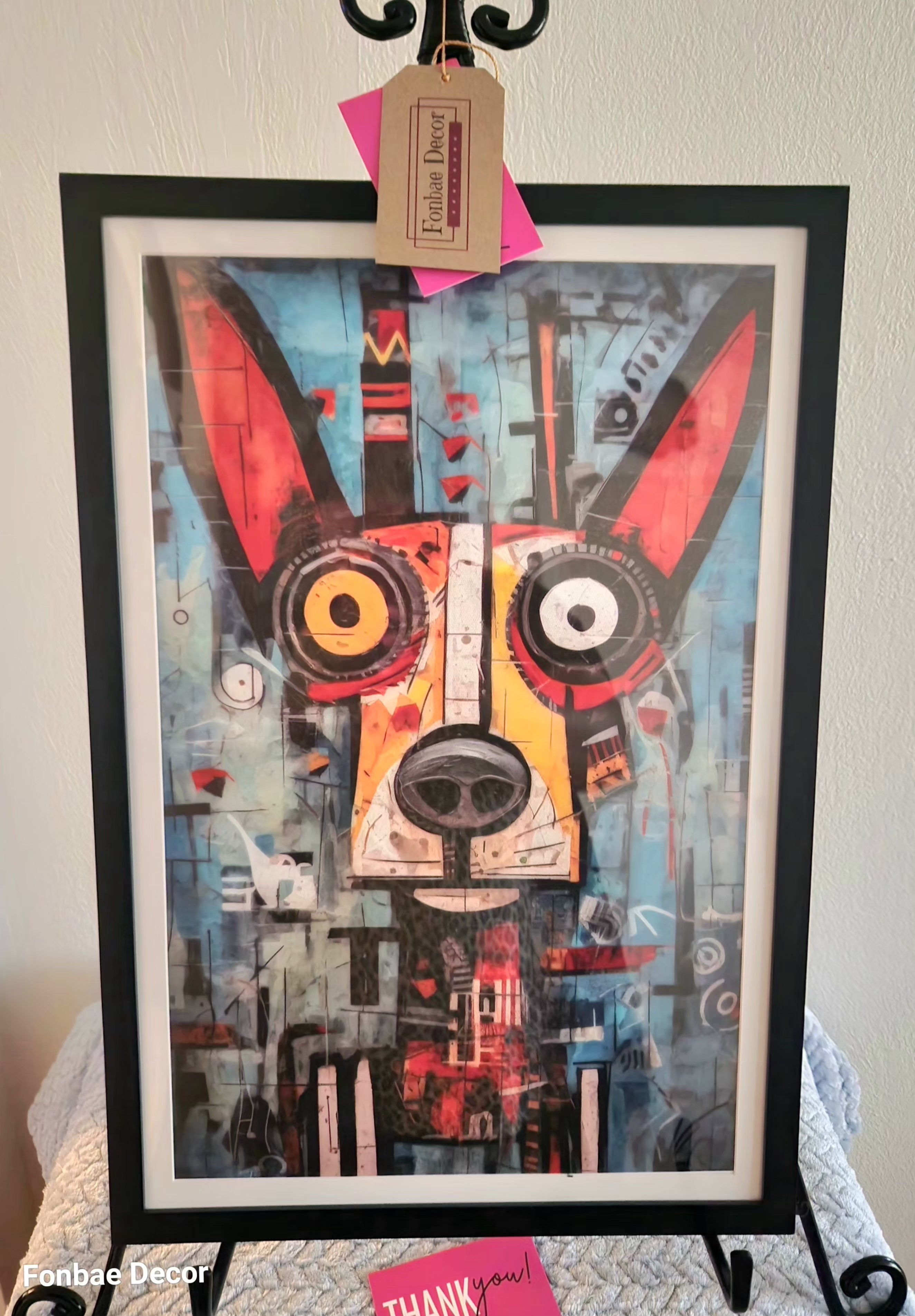 Framed Abstract Dog Wall Art
