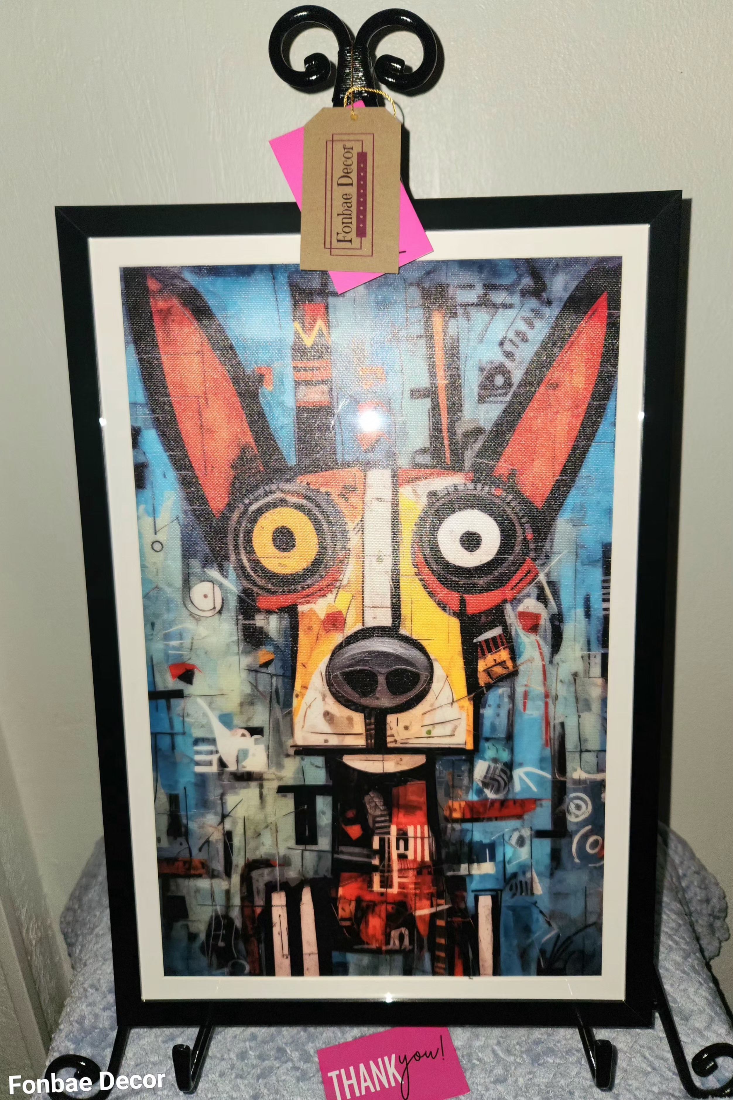 Framed Abstract Dog Wall Art