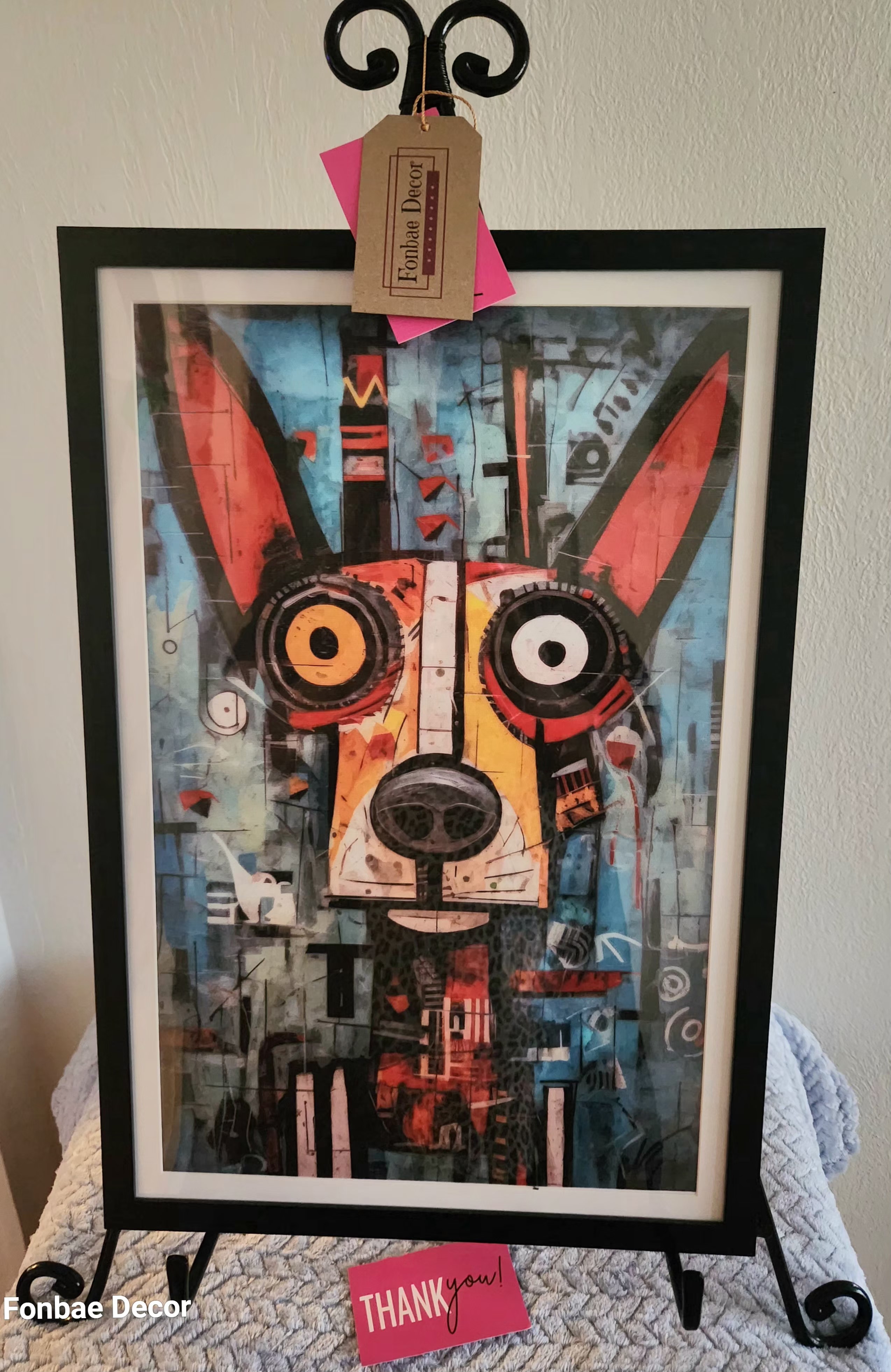 Framed Abstract Dog Wall Art