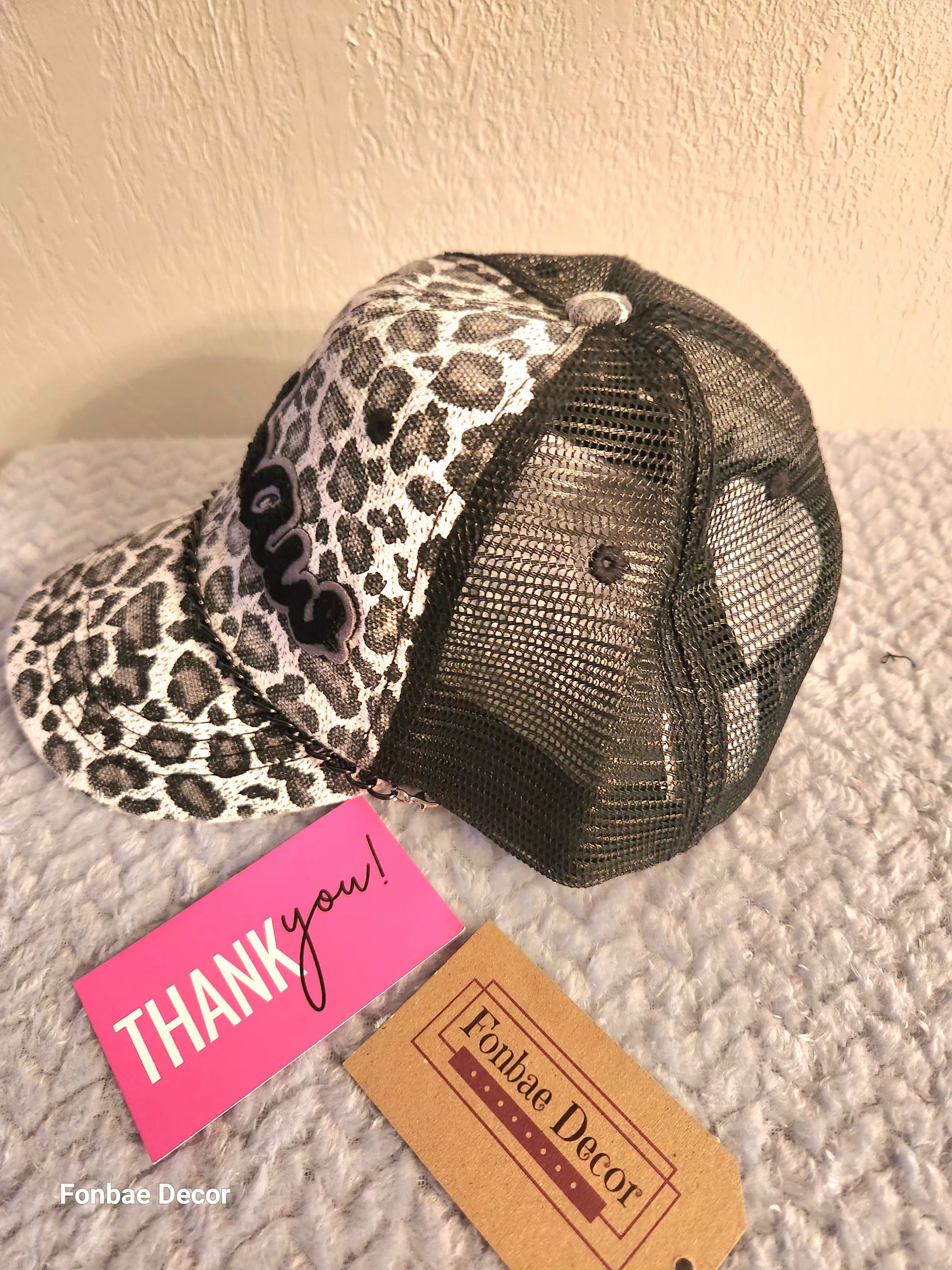  Leopard Print Yeehaw Trucker Cap