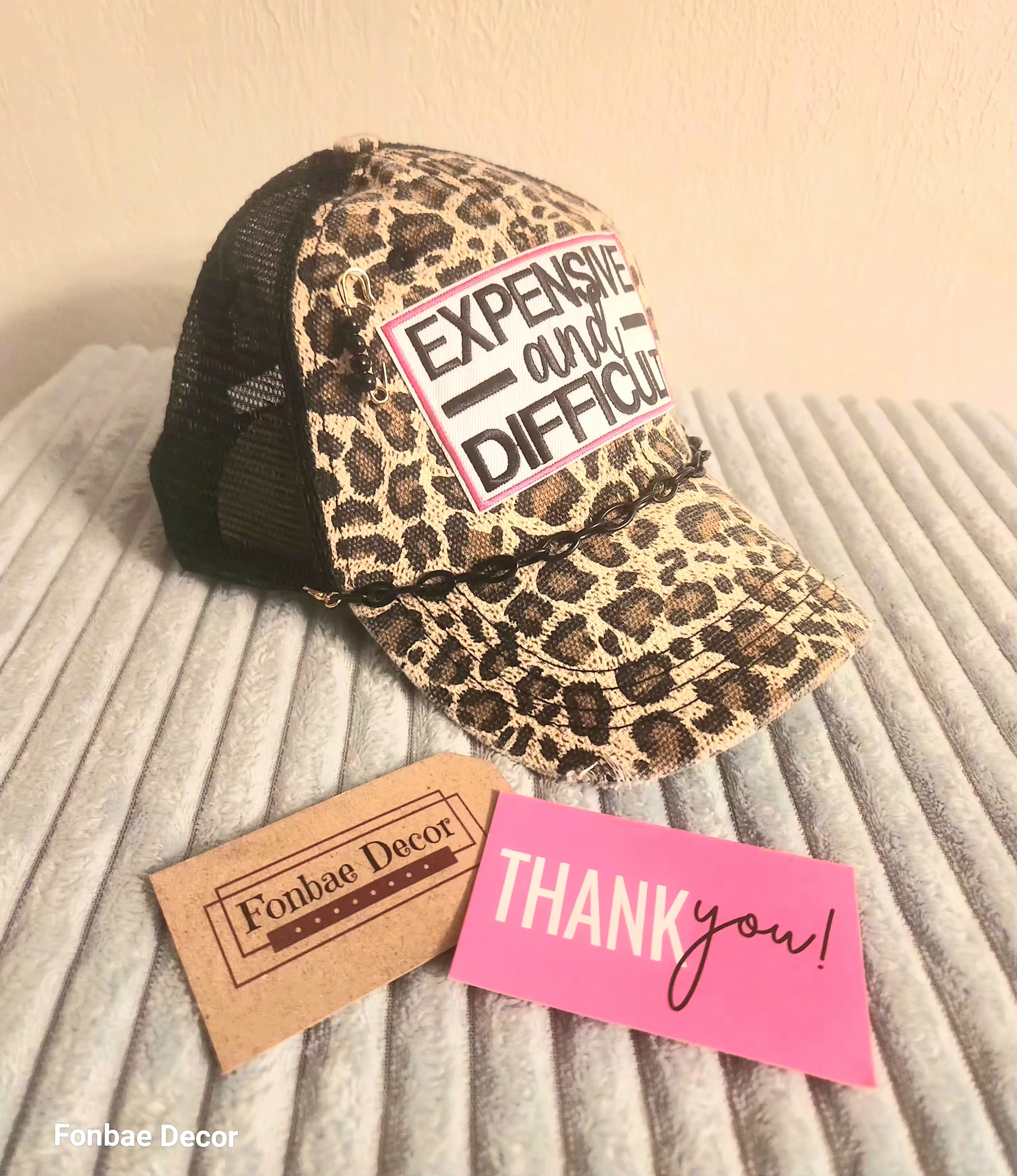 Expensive and Difficult Leopard Print Trucker Cap