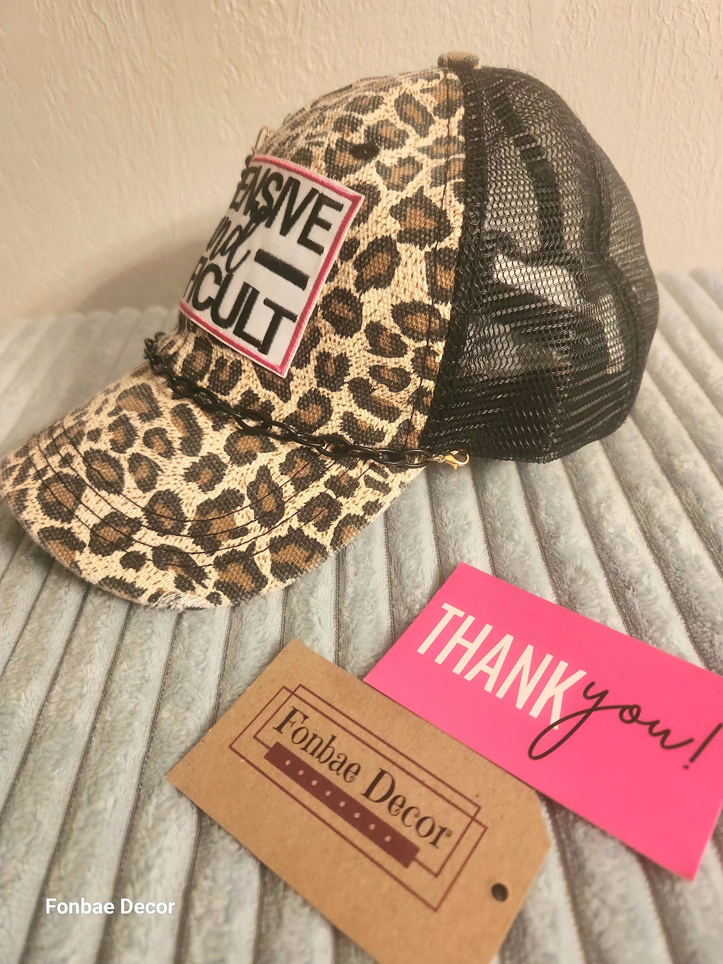 Expensive and Difficult Leopard Print Trucker Cap