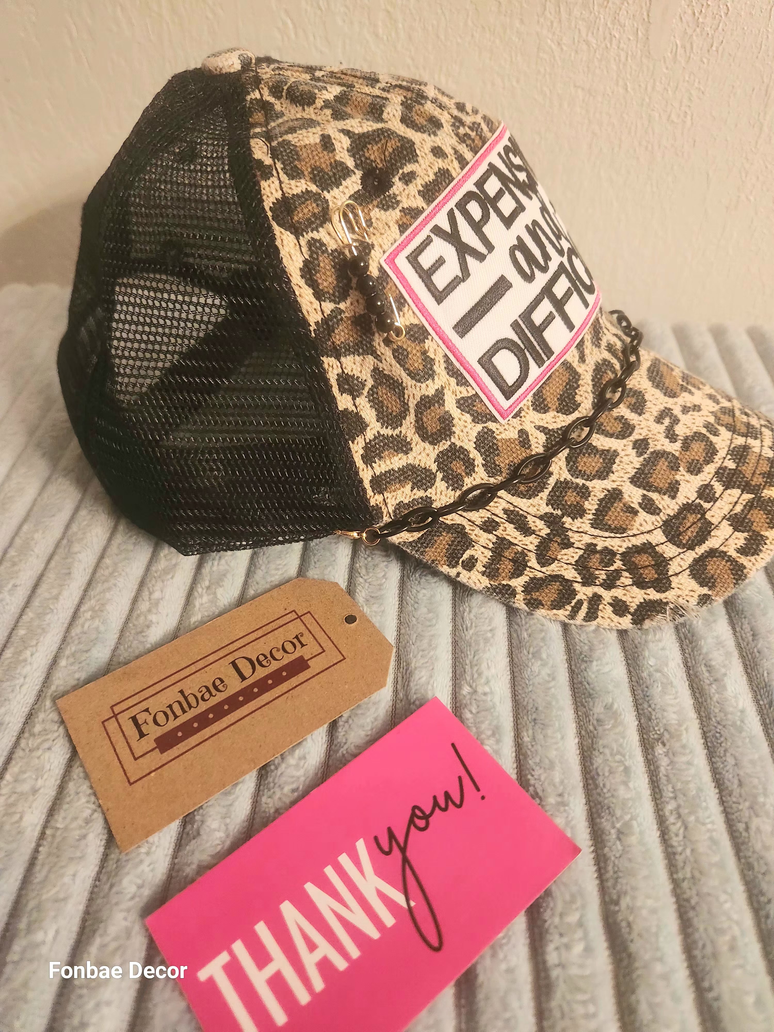 Expensive and Difficult Leopard Print Trucker Cap