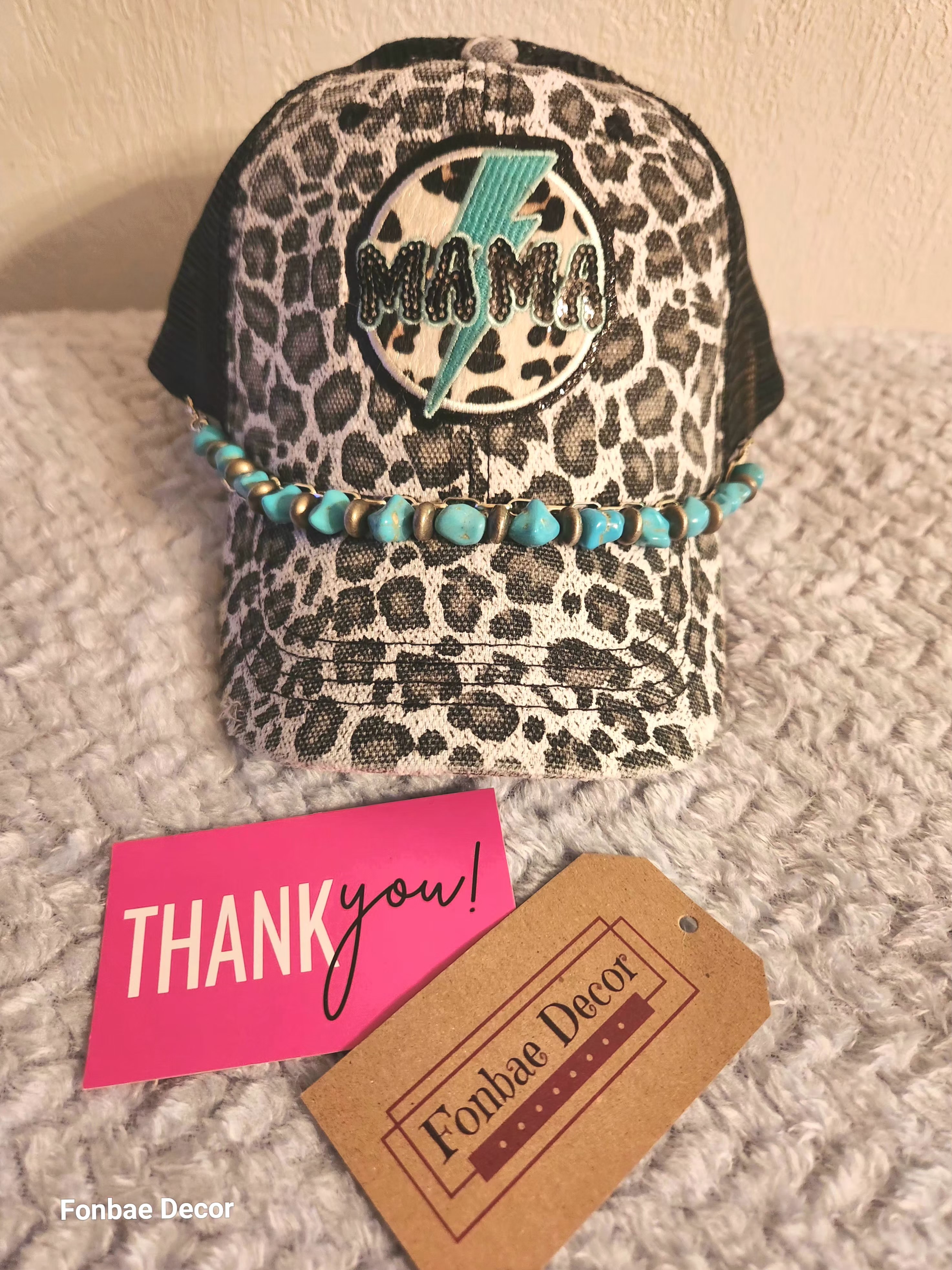Mama Patch Animal Print Trucker Cap