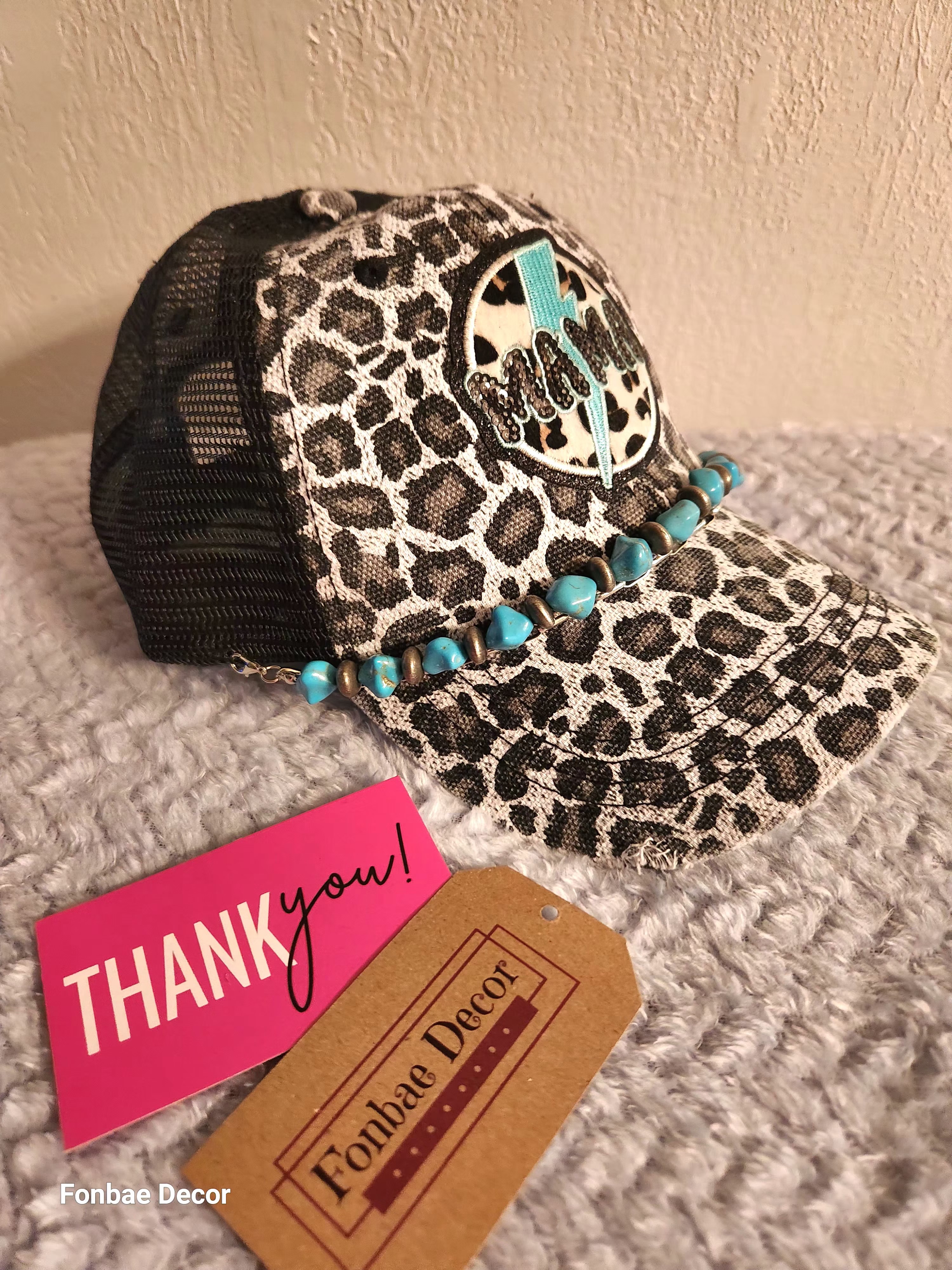 Mama Patch Animal Print Trucker Cap 