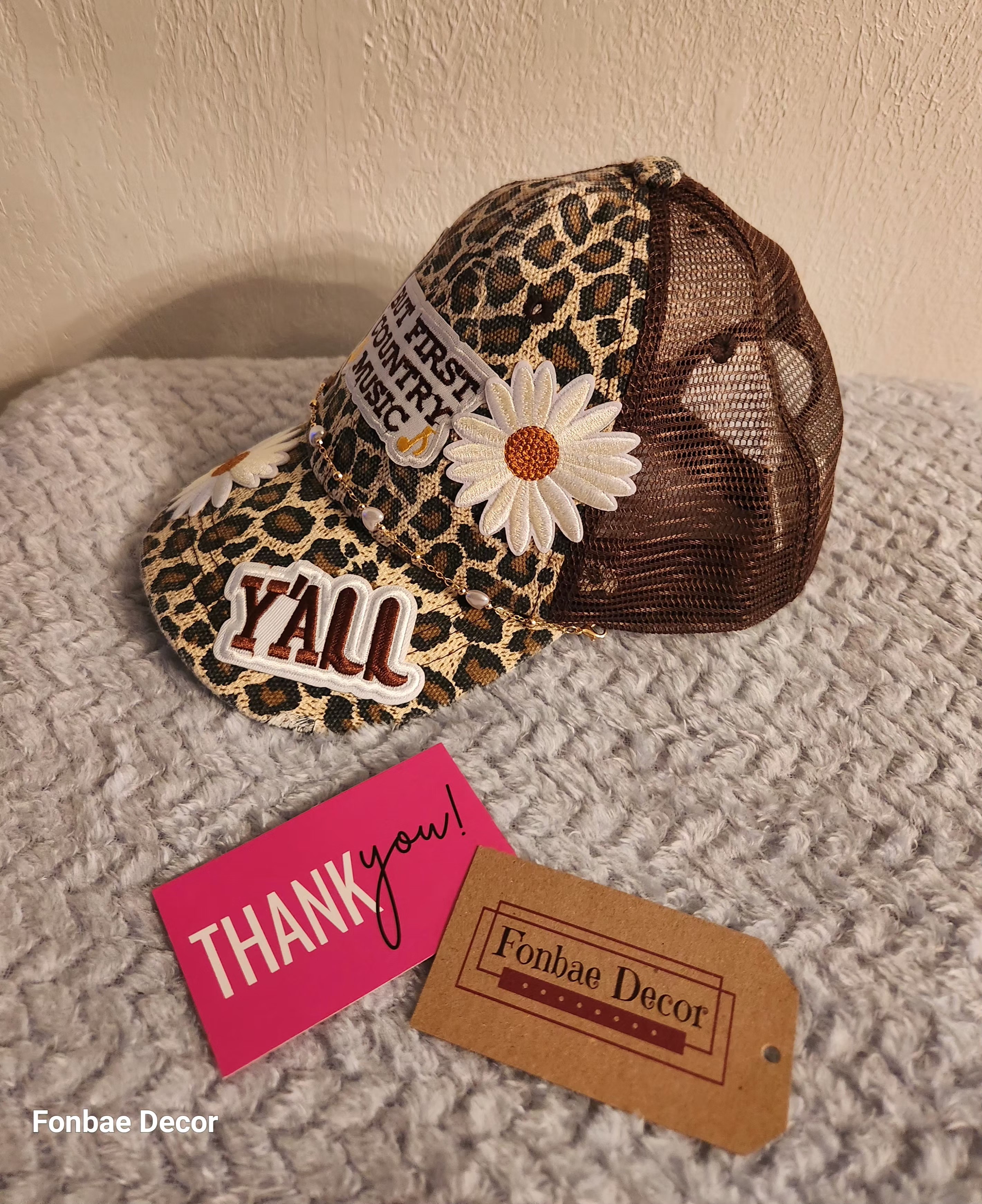 Leopard Print Country Music Trucker Cap
