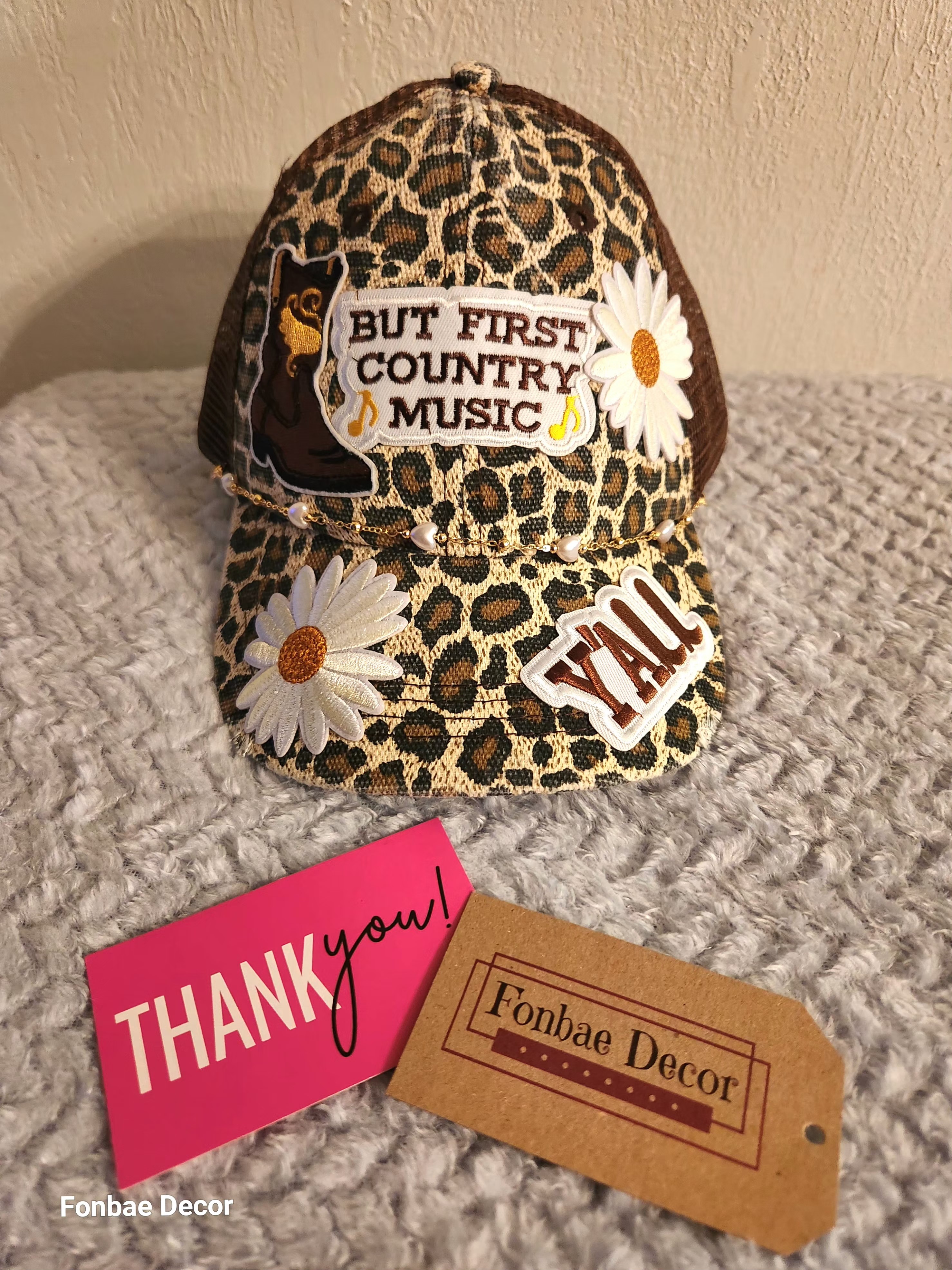 Leopard Print Country Music Trucker Cap