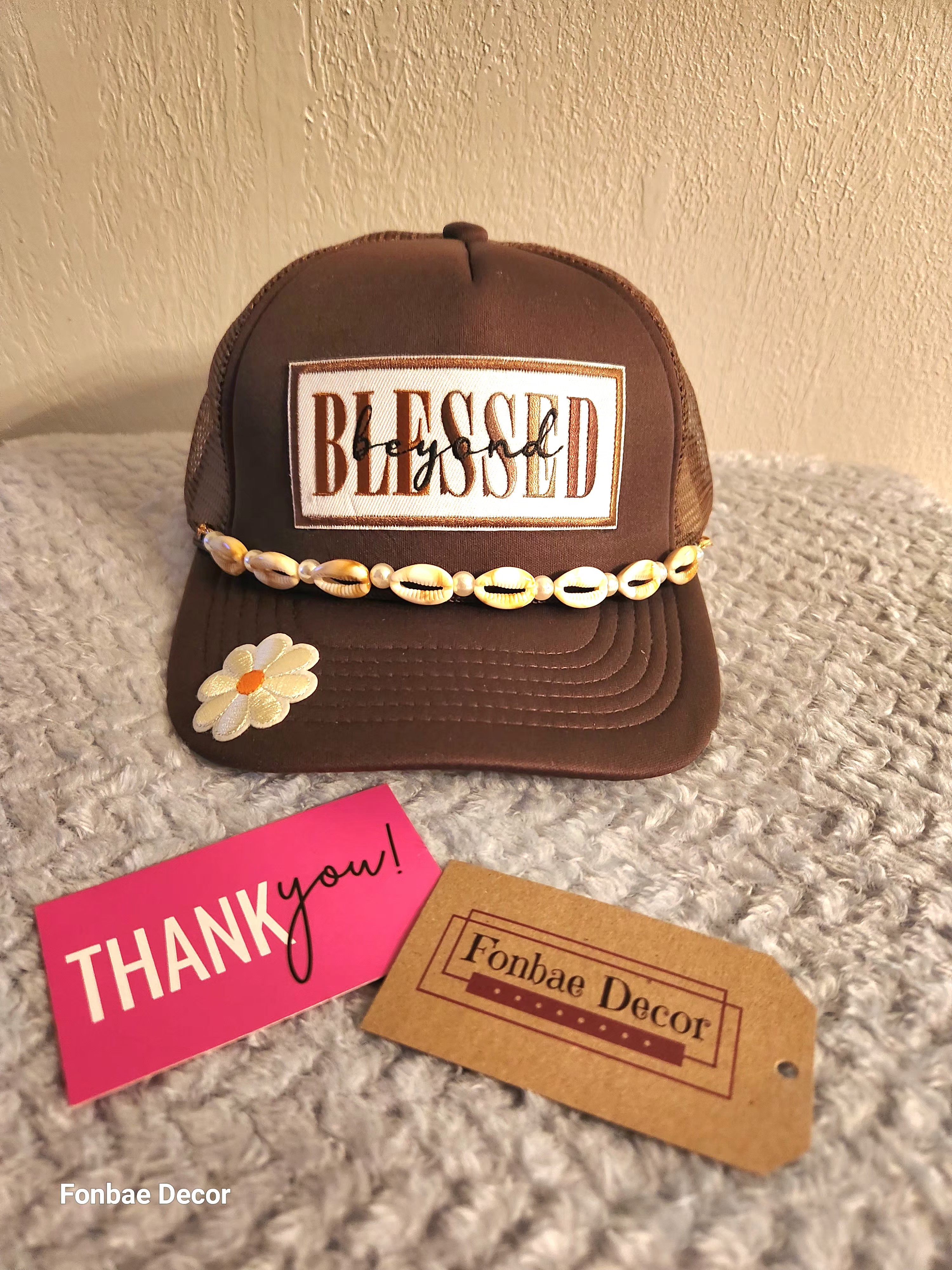 Blessed Baseball Cap with Shell Chain