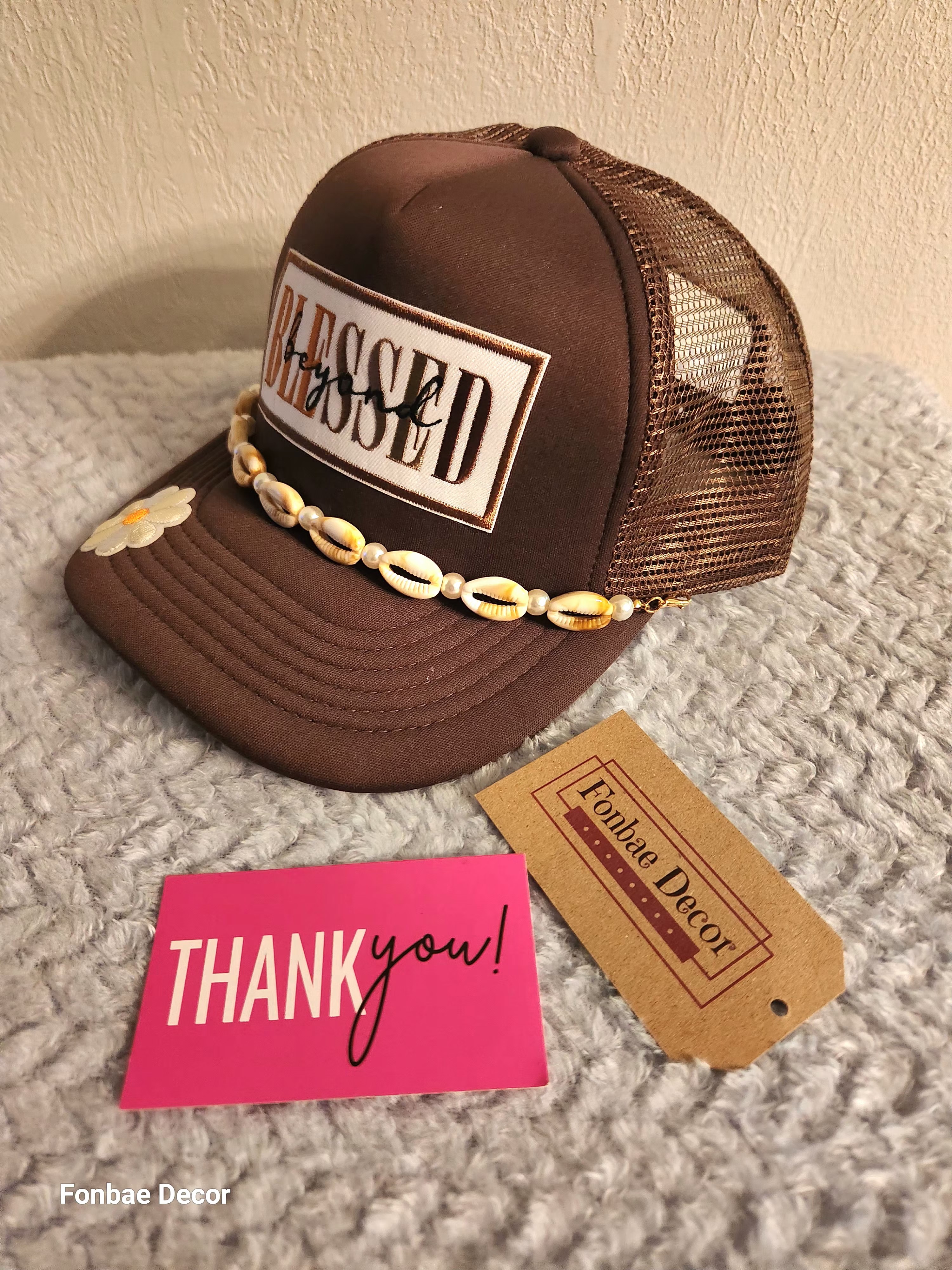 Blessed Baseball Cap with Shell Chain