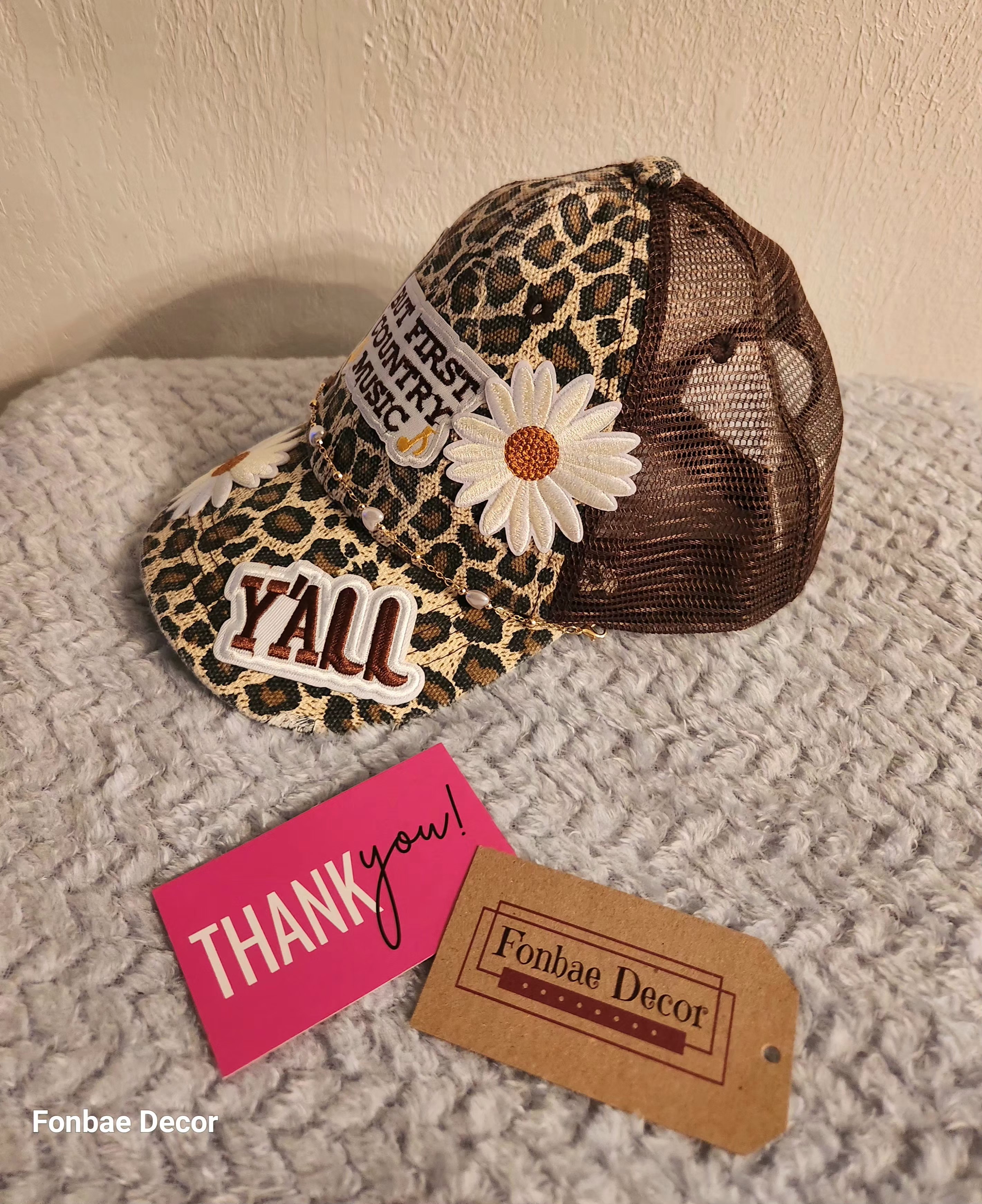 Leopard Print Country Music Trucker Cap