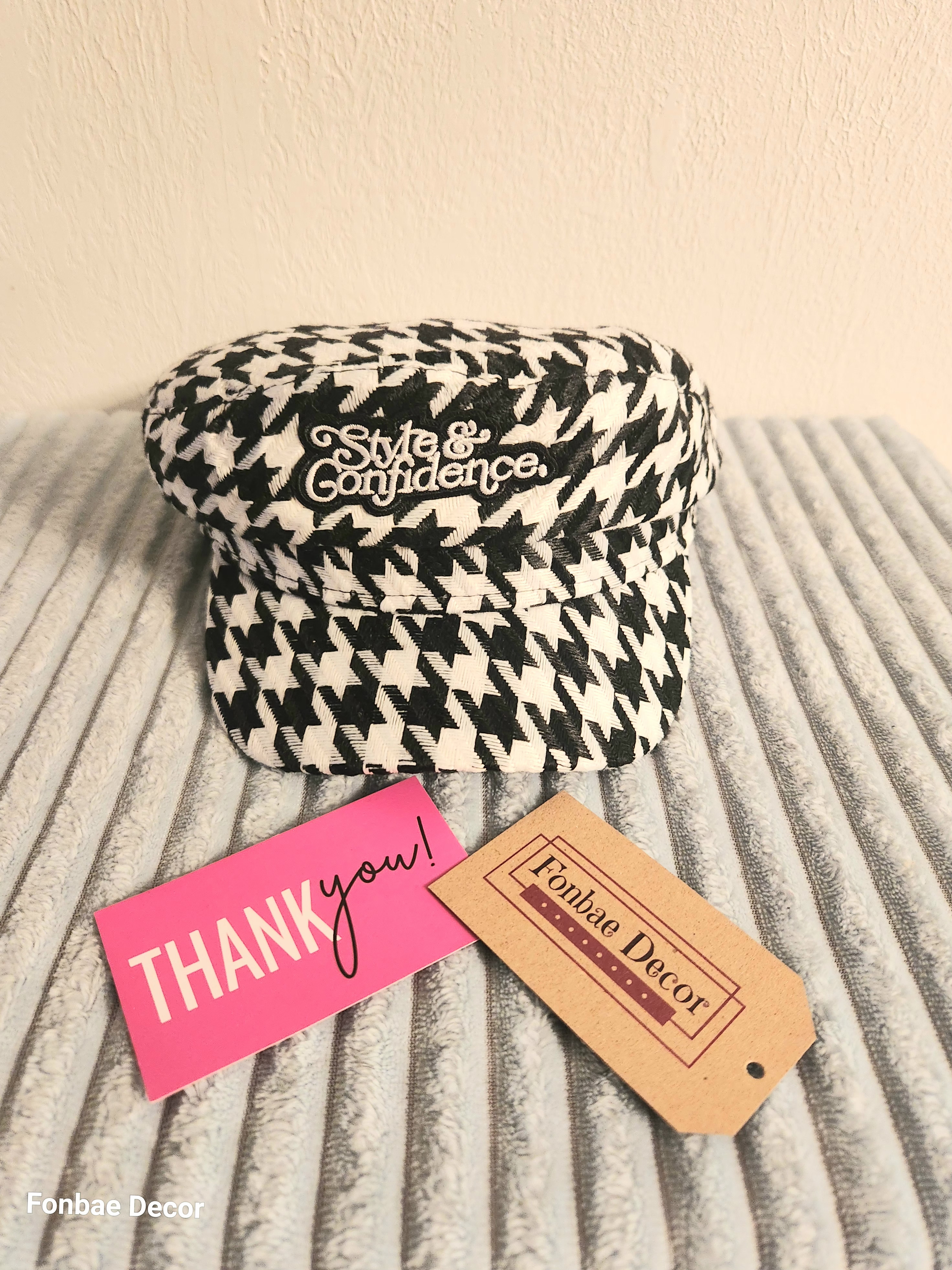 Style & Confidence Houndstooth Newsboy Cap