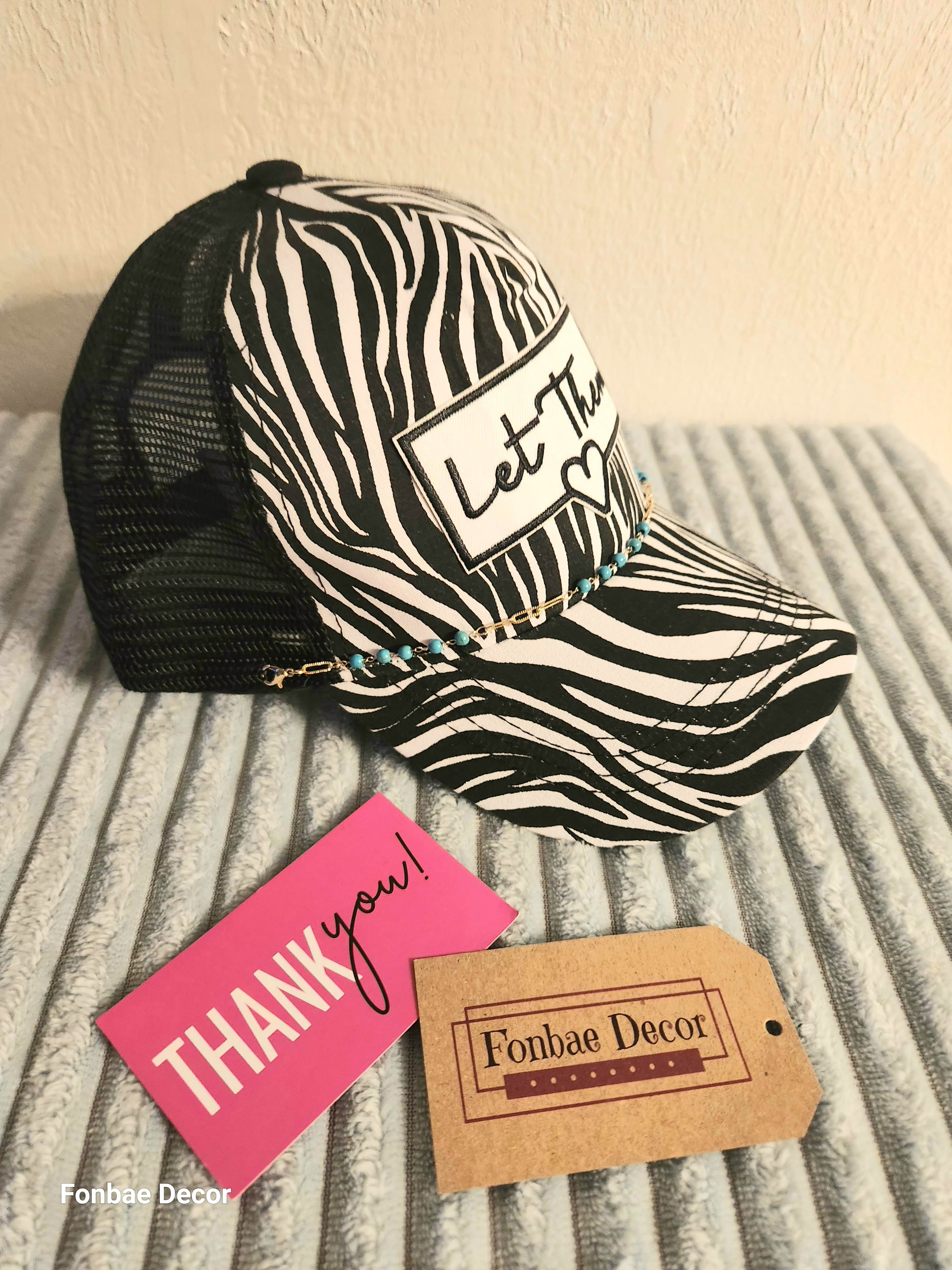 Let Them Zebra Print Trucker Cap