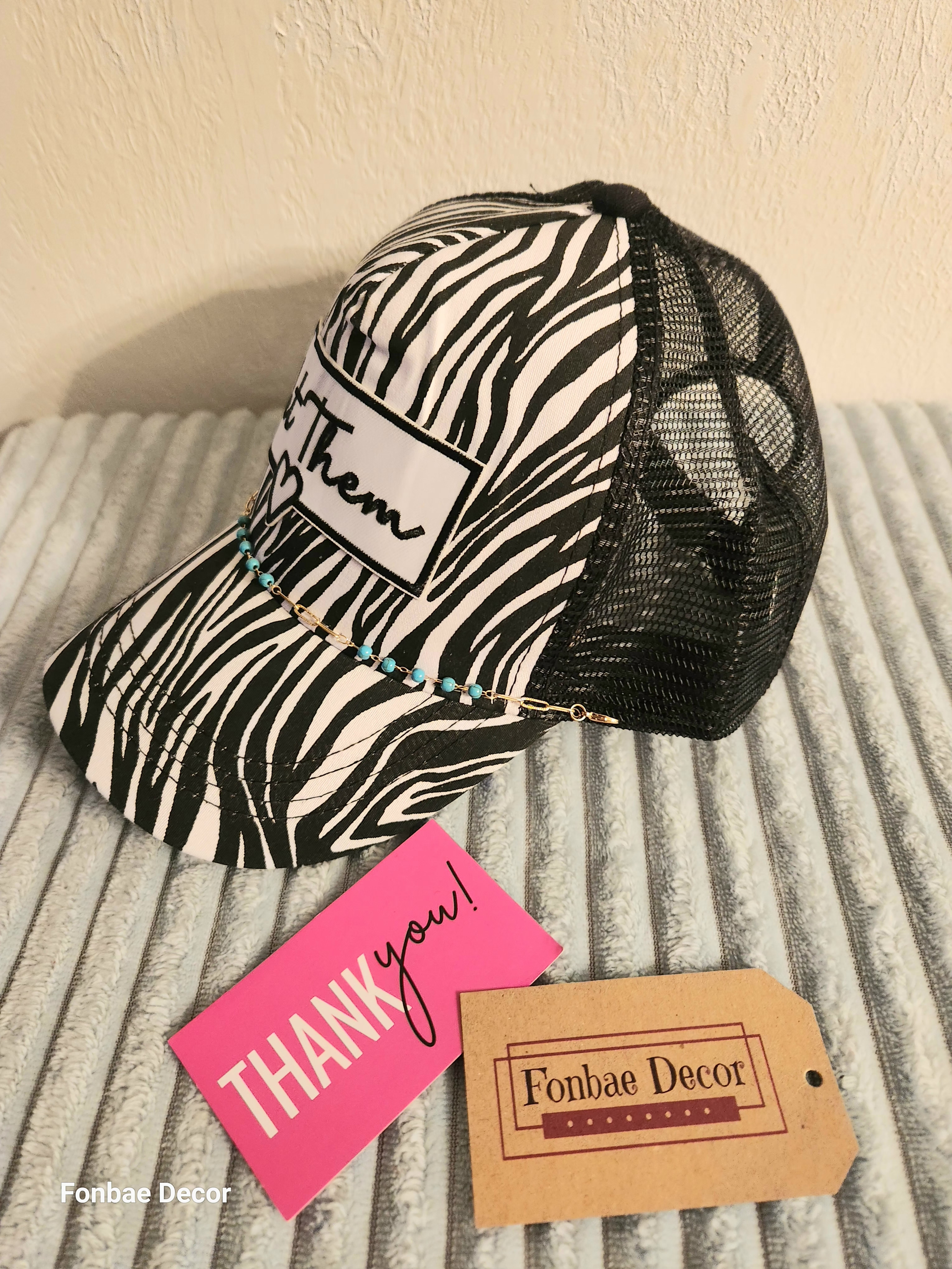 Let Them Zebra Print Trucker Cap