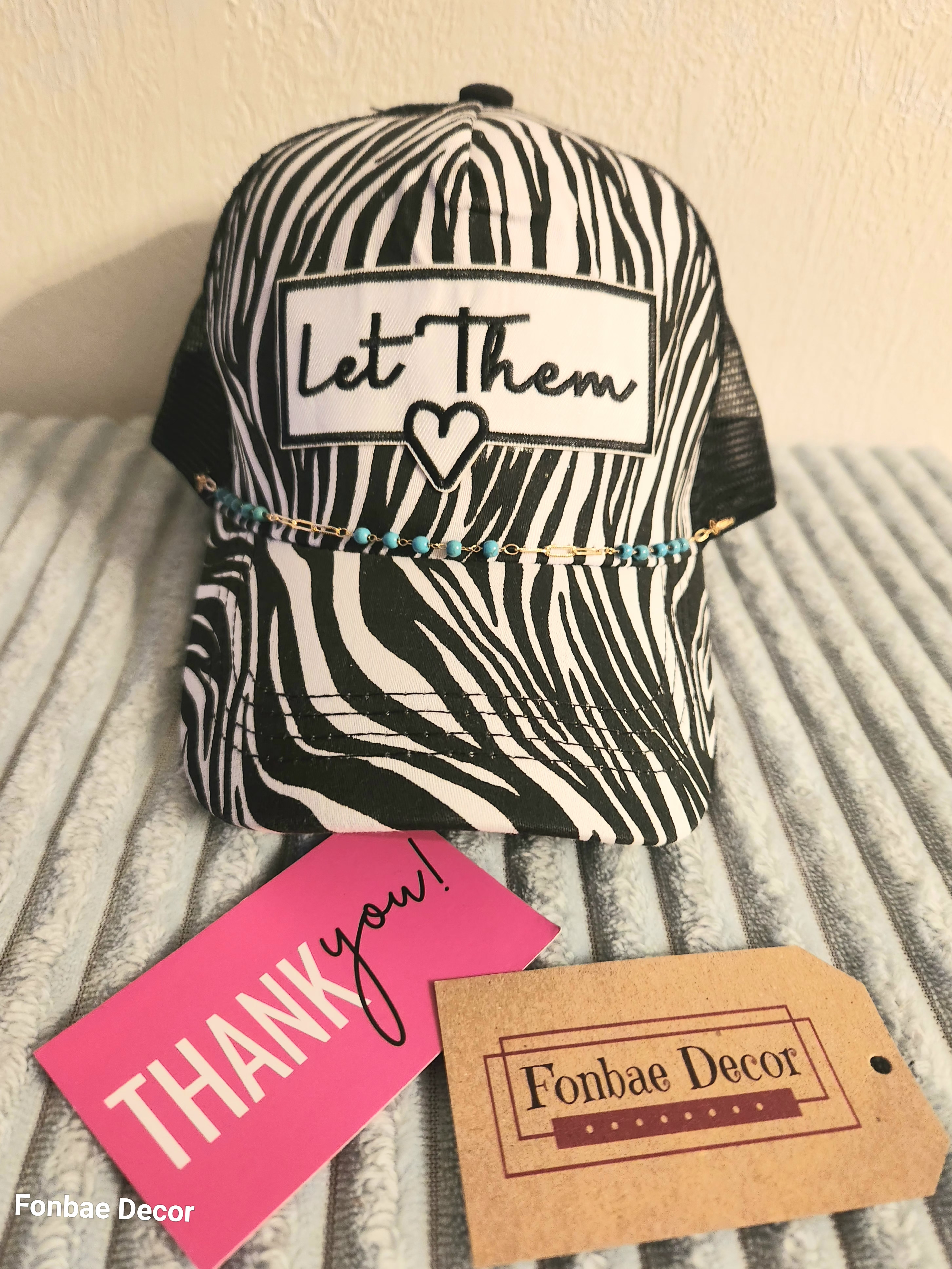 Let Them Zebra Print Trucker Cap