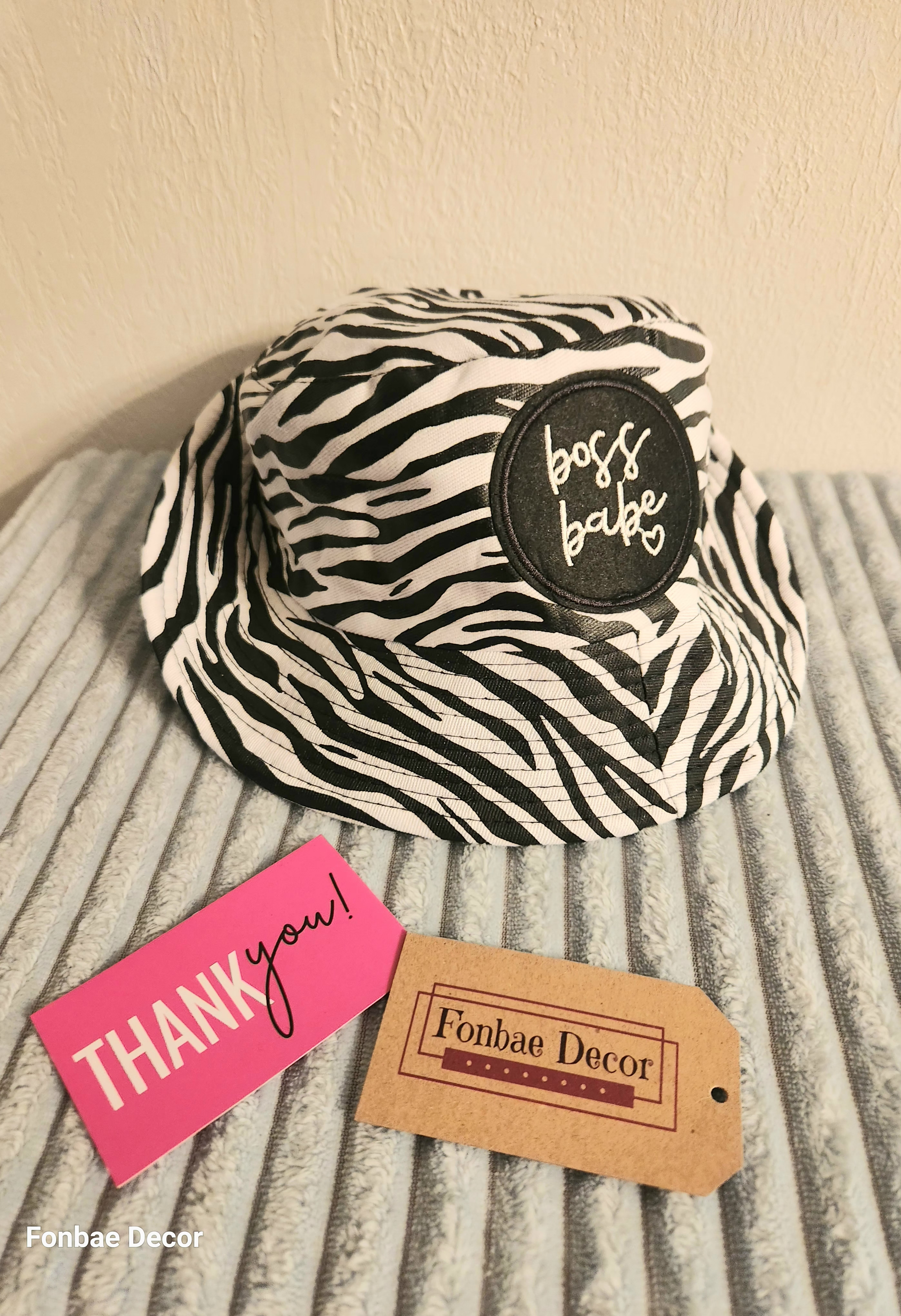 Zebra Print Boss Babe Bucket Hat