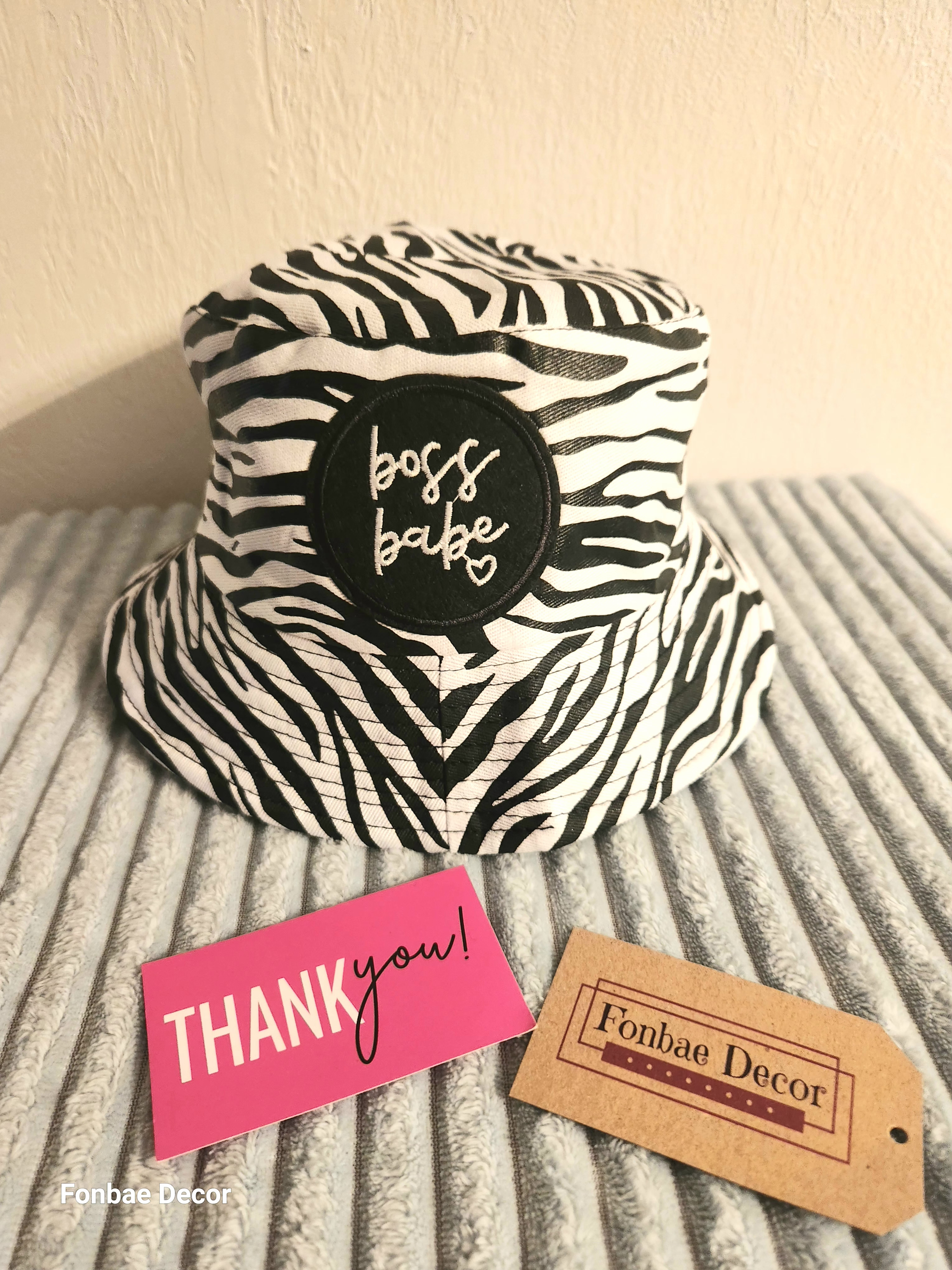Zebra Print Boss Babe Bucket Hat