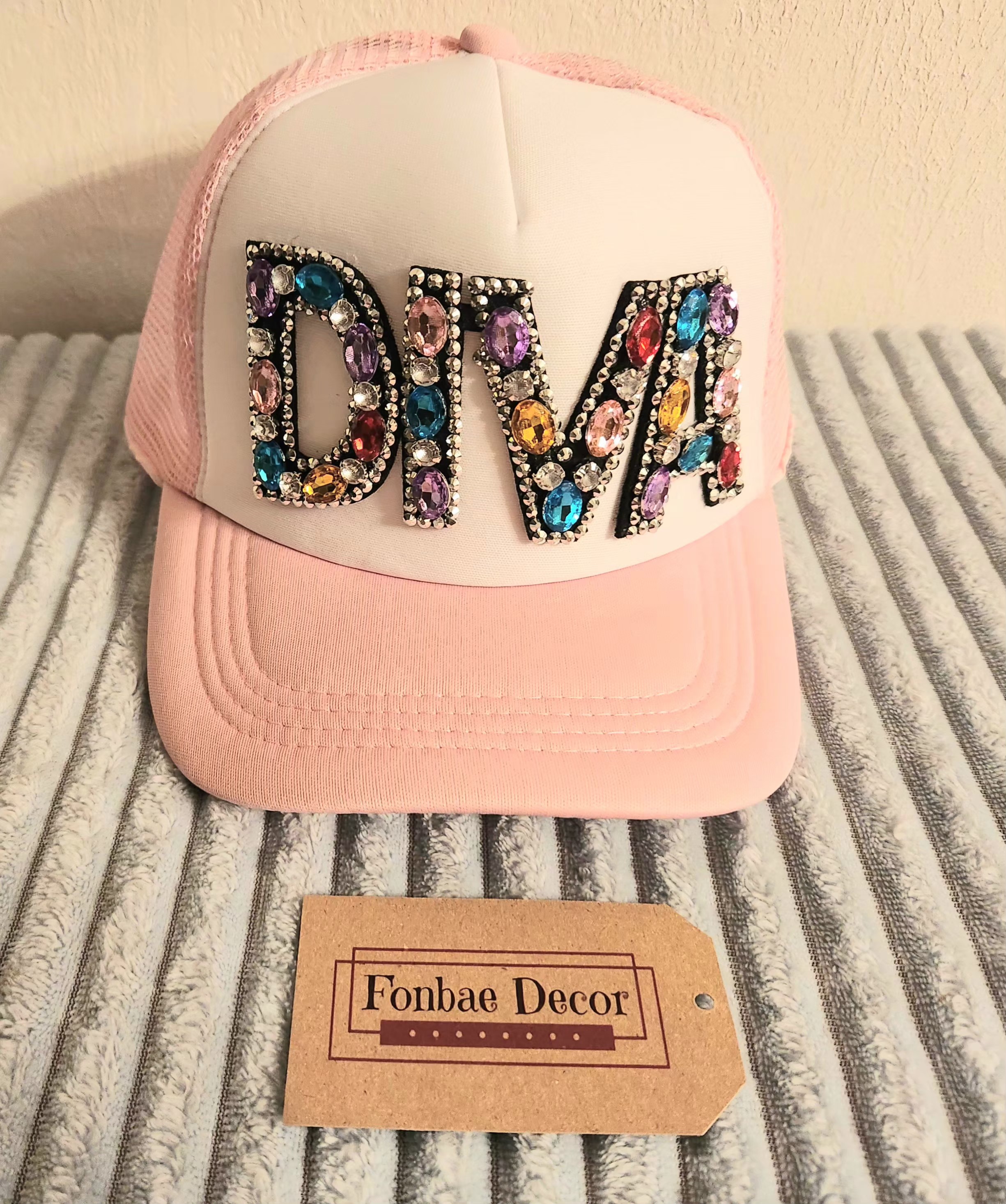 Pink Diva Rhinestone Trucker Cap