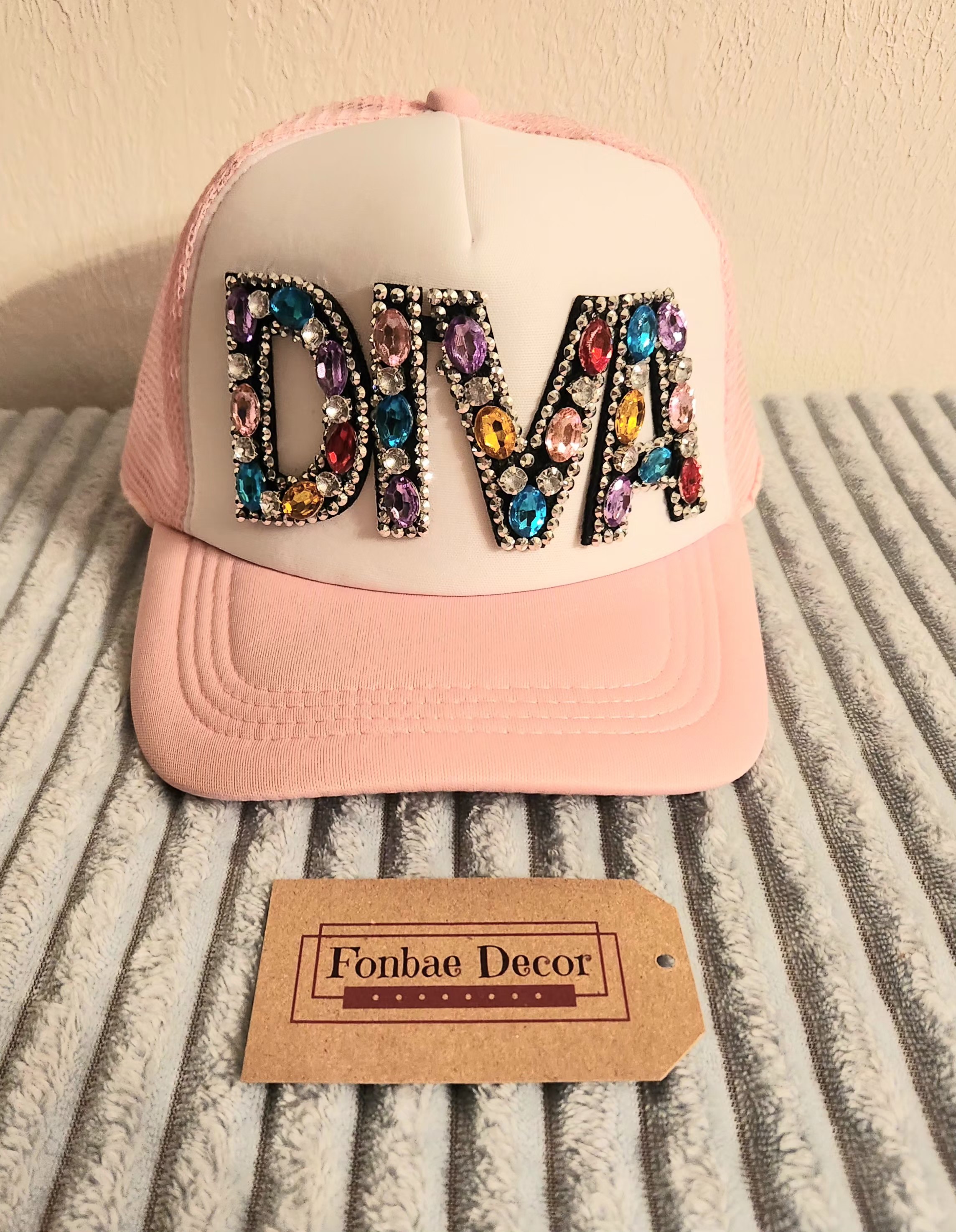 Pink Diva Rhinestone Trucker Cap