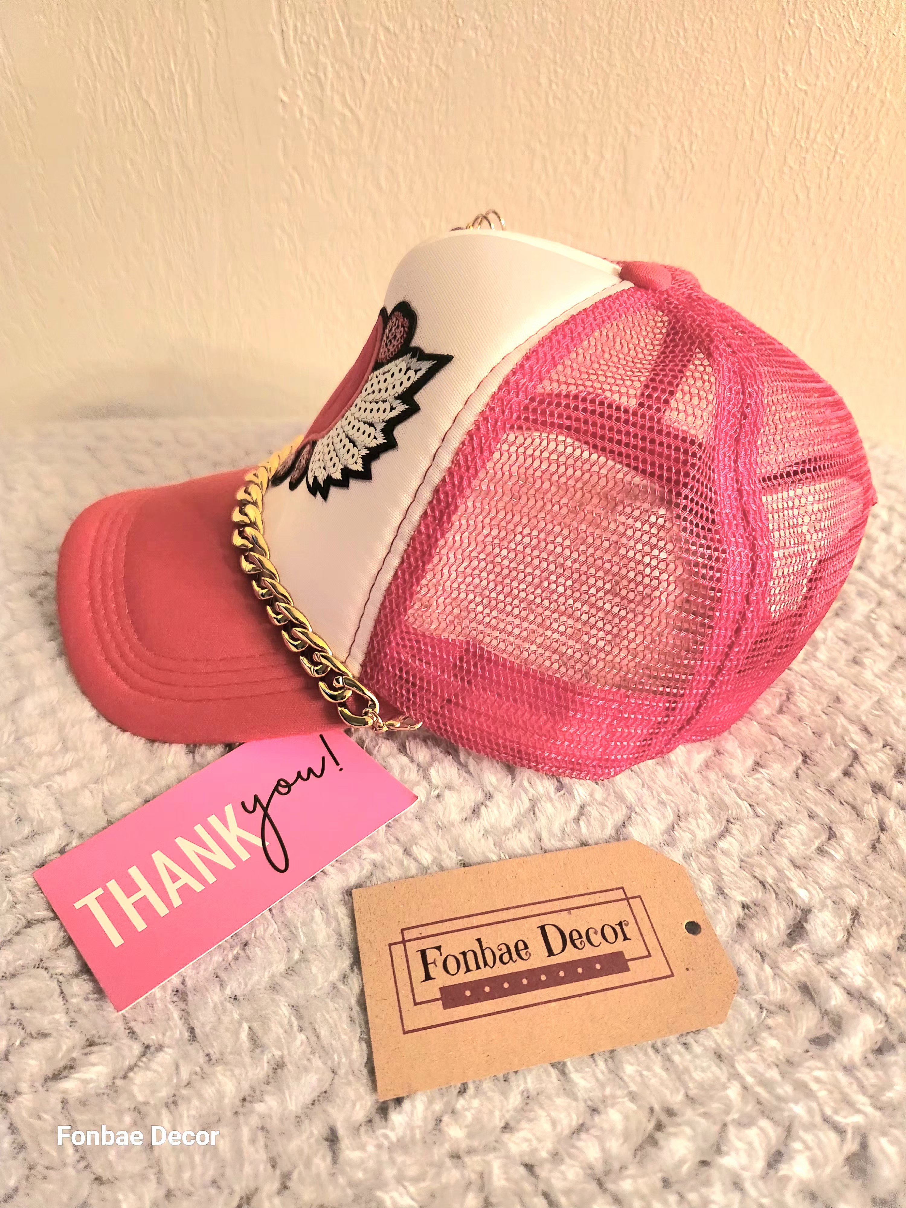 Heart and Wings Decorated Trucker Cap