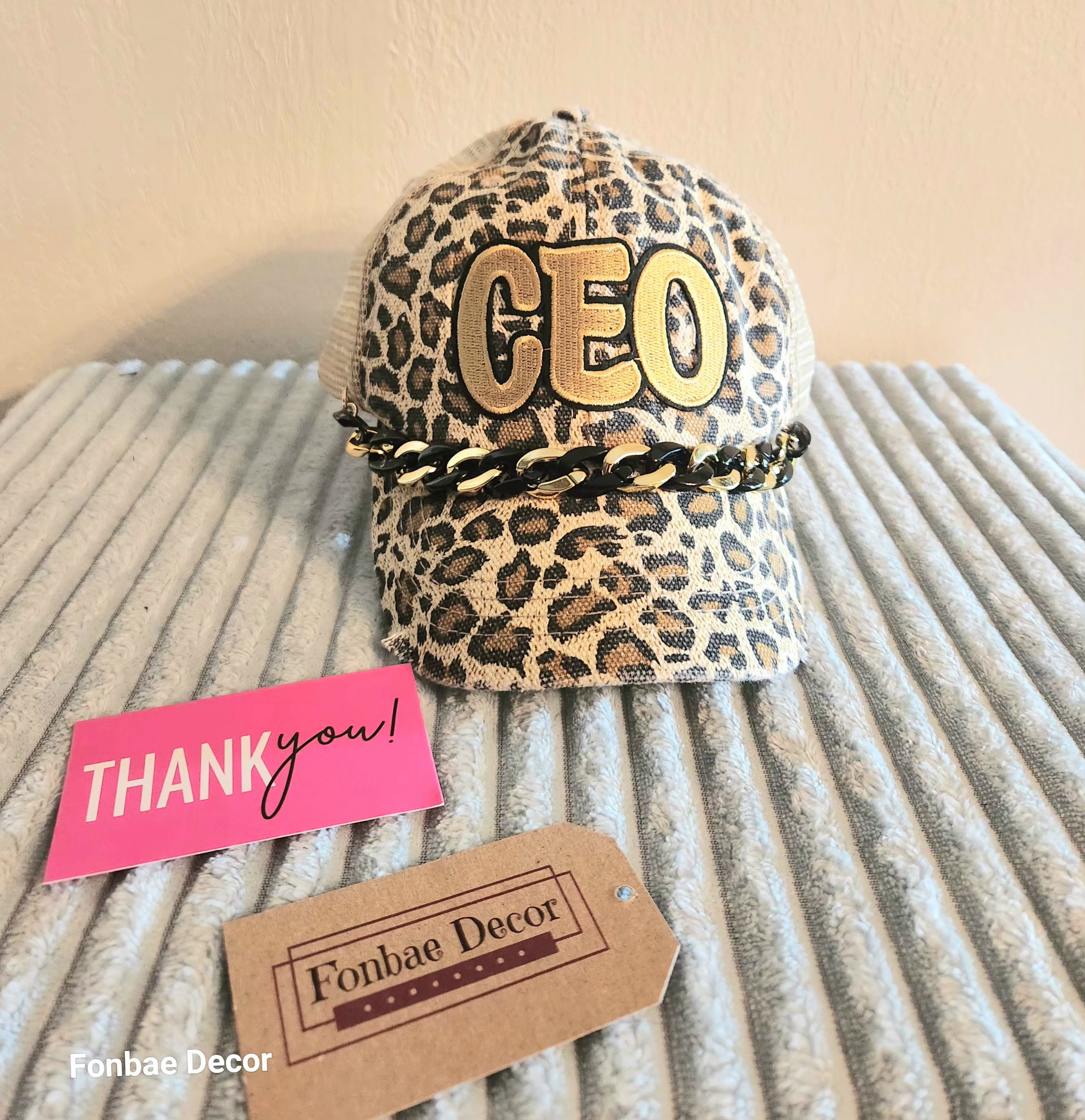 Leopard Print CEO Trucker Cap