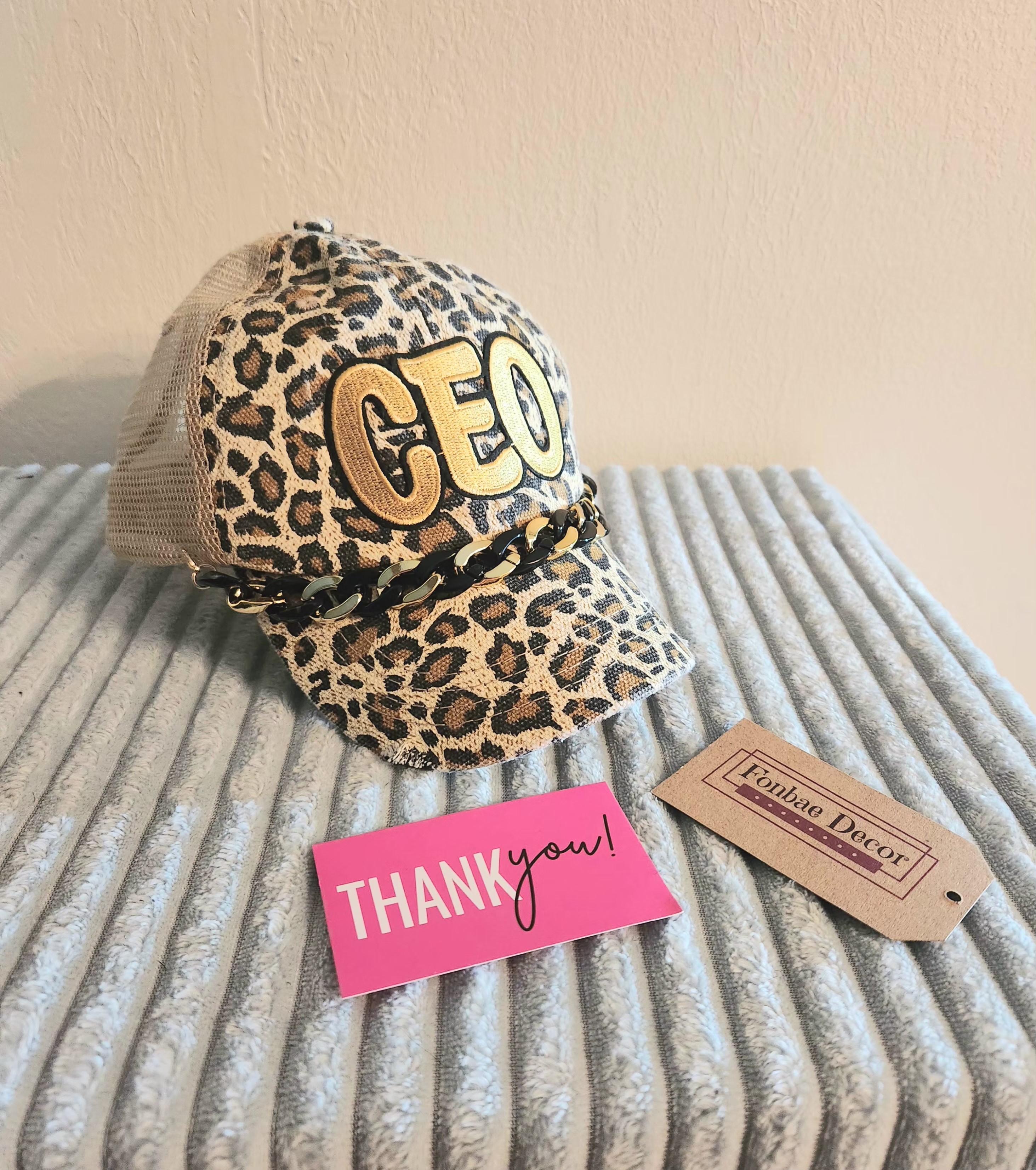Leopard Print CEO Trucker Cap