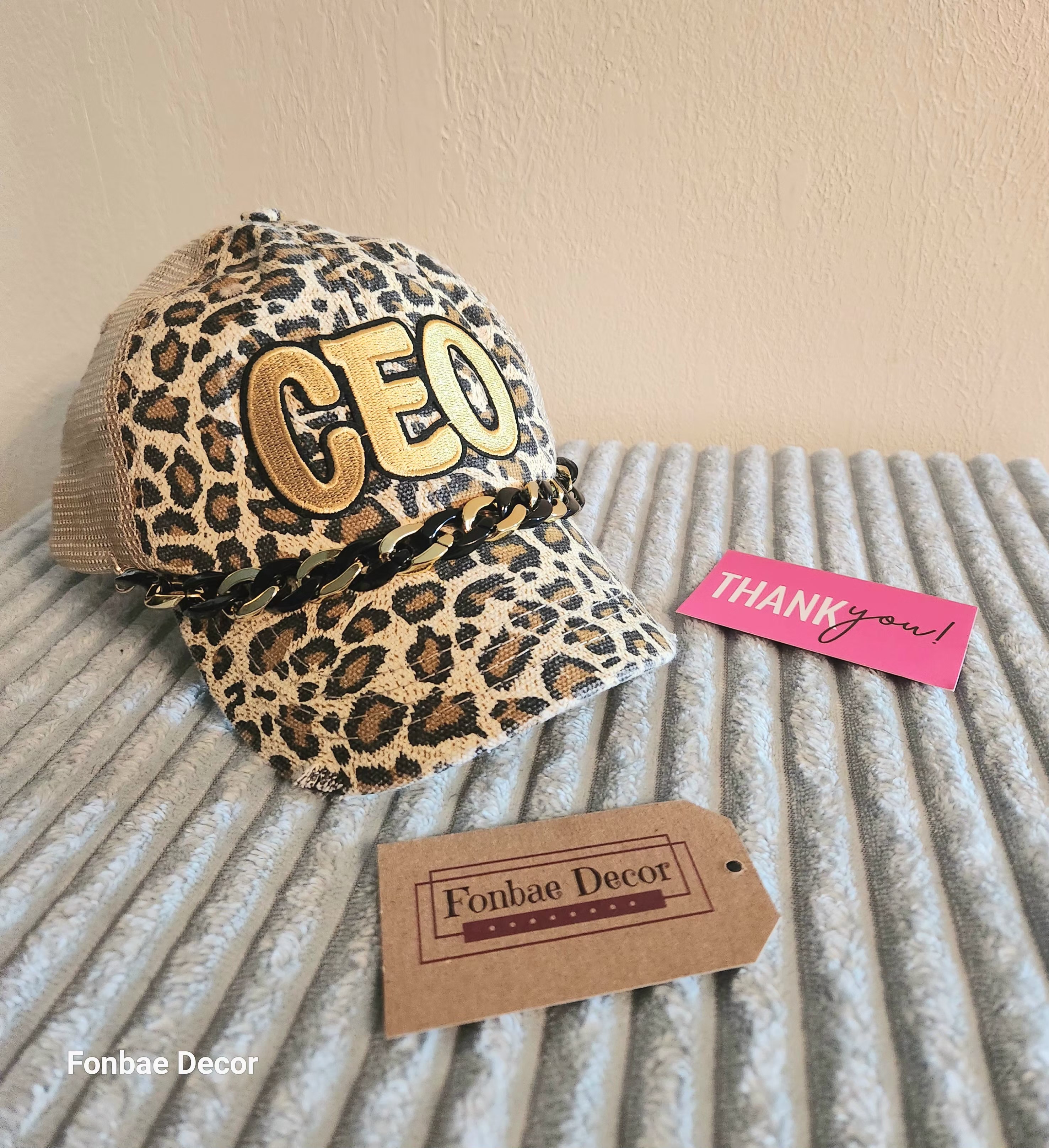 Leopard Print CEO Trucker Cap