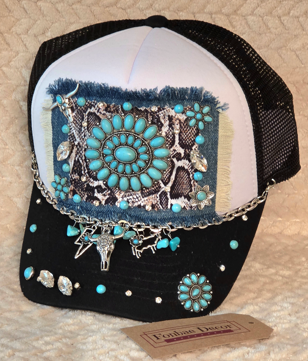Western Turquoise Medallion Trucker Cap