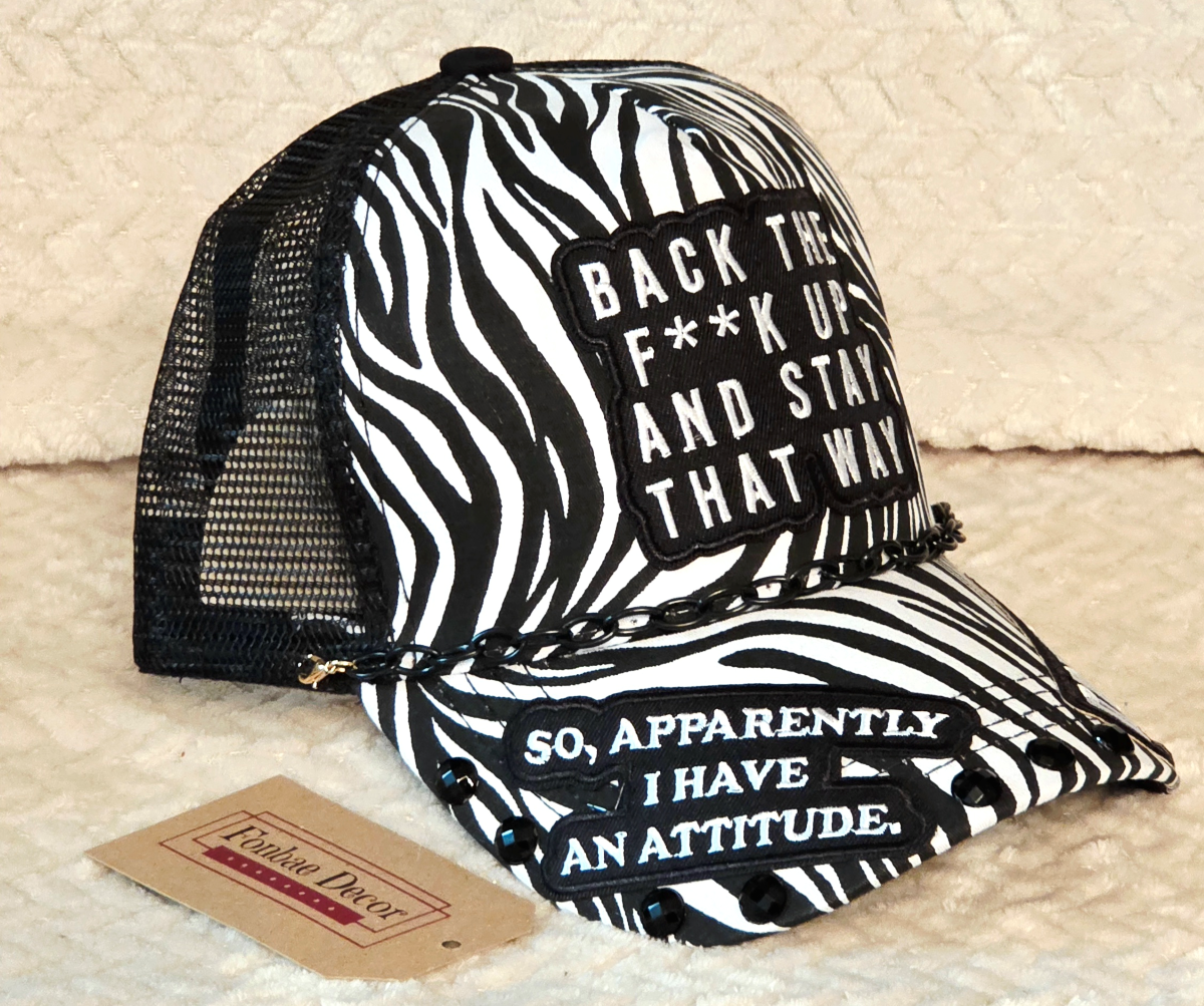 Zebra Trucker Cap with Explicit Patch