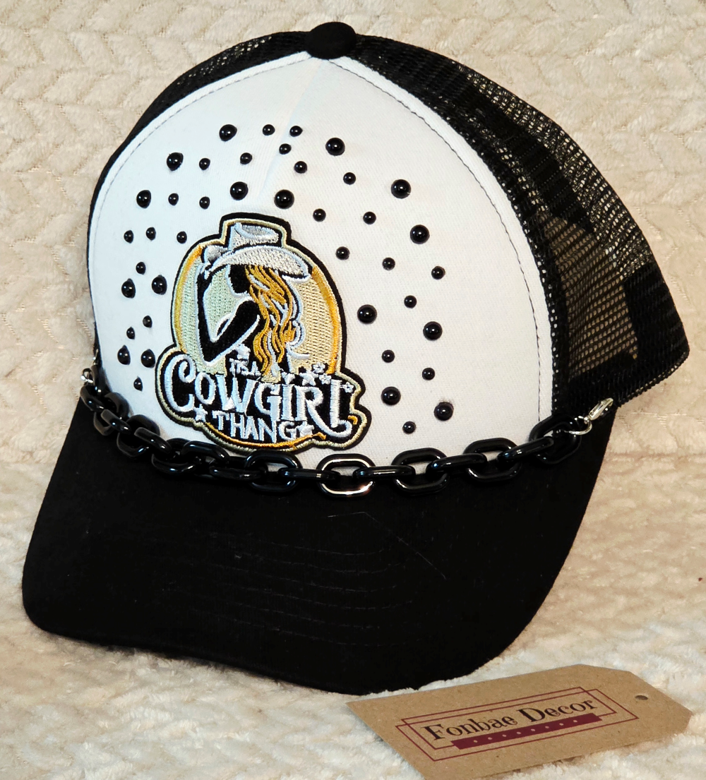 Cowgirl Black Trucker Cap