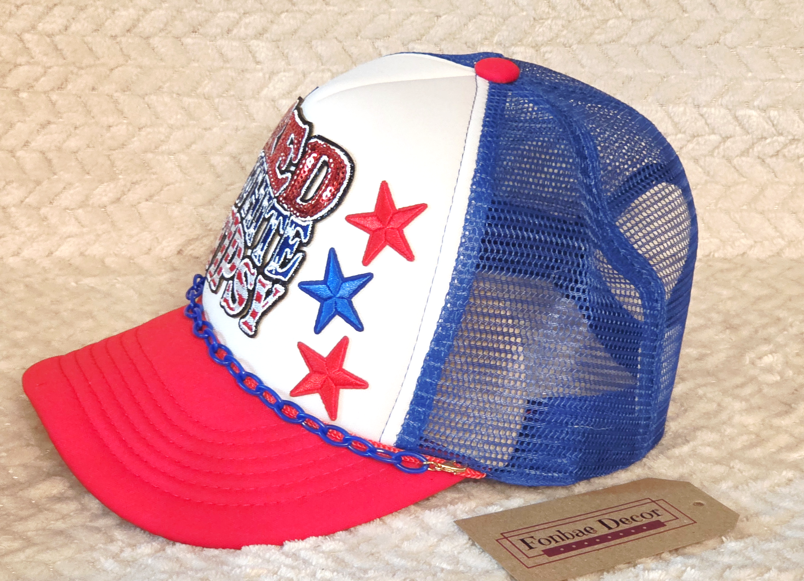 Red, White and Tipsy Trucker Cap 