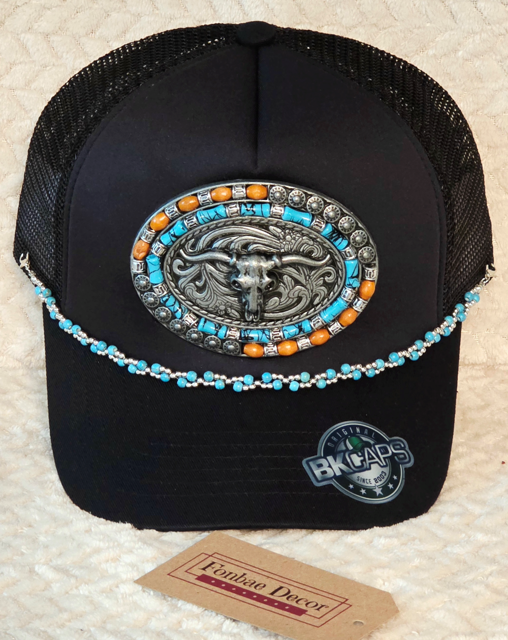Colorful Bull Black Trucker Cap