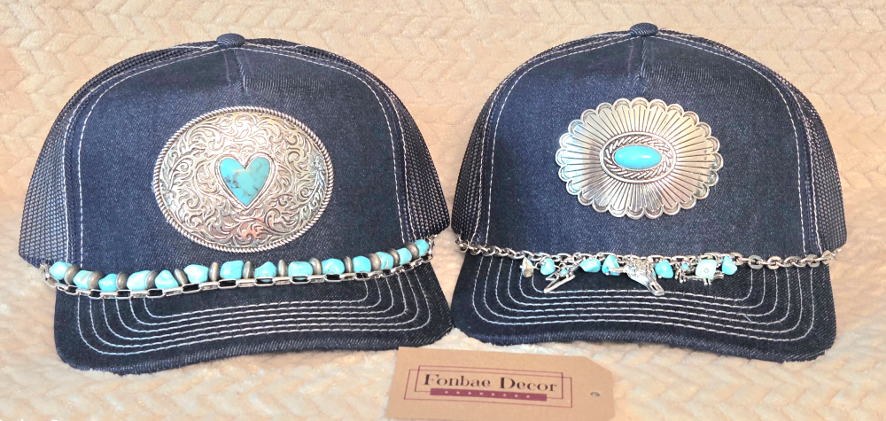 Western Heart Denim Trucker Cap 