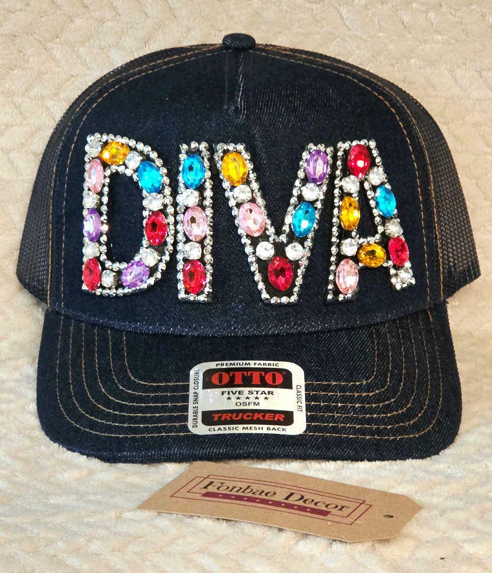 Colorful DIVA Denim Trucker Cap