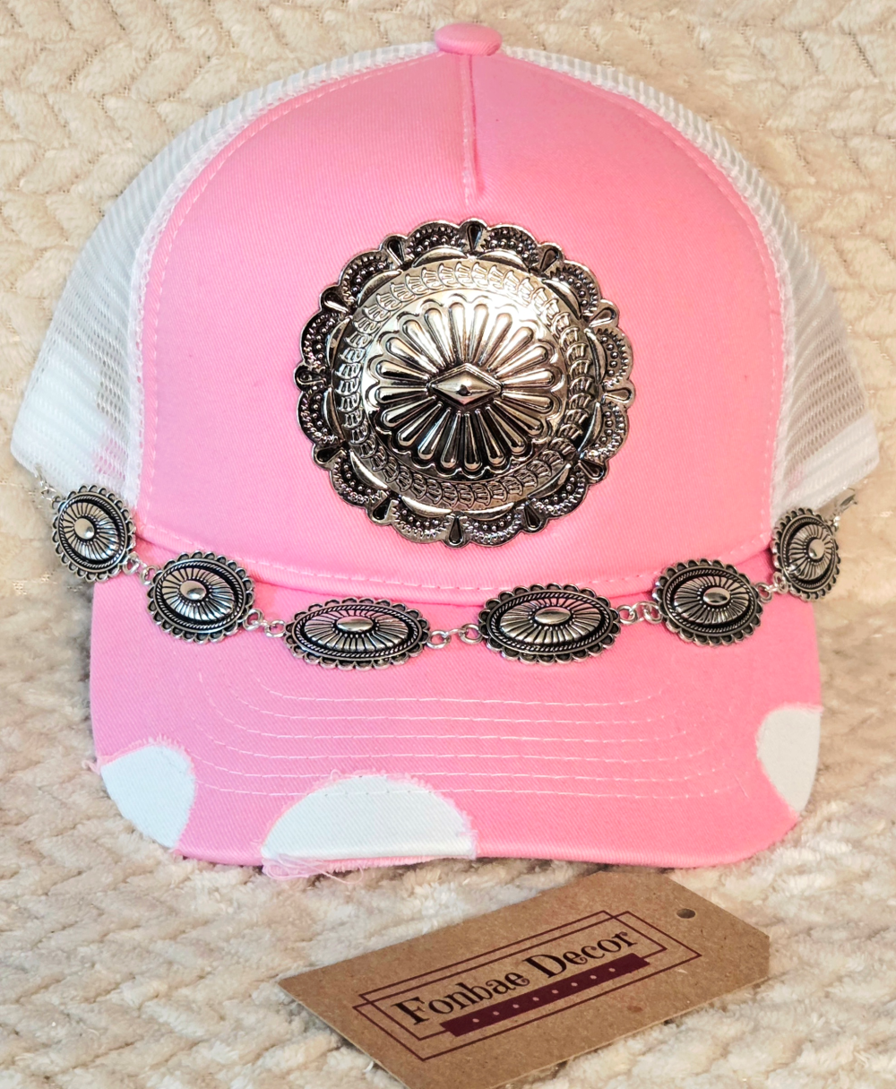 Ripped Pink Western Trucker Cap