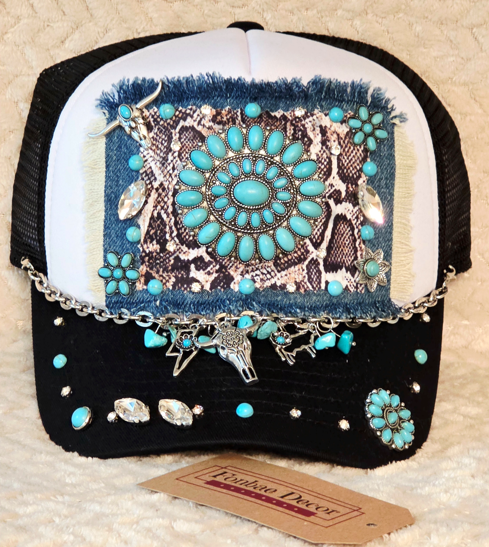 Western Turquoise Medallion Trucker Cap