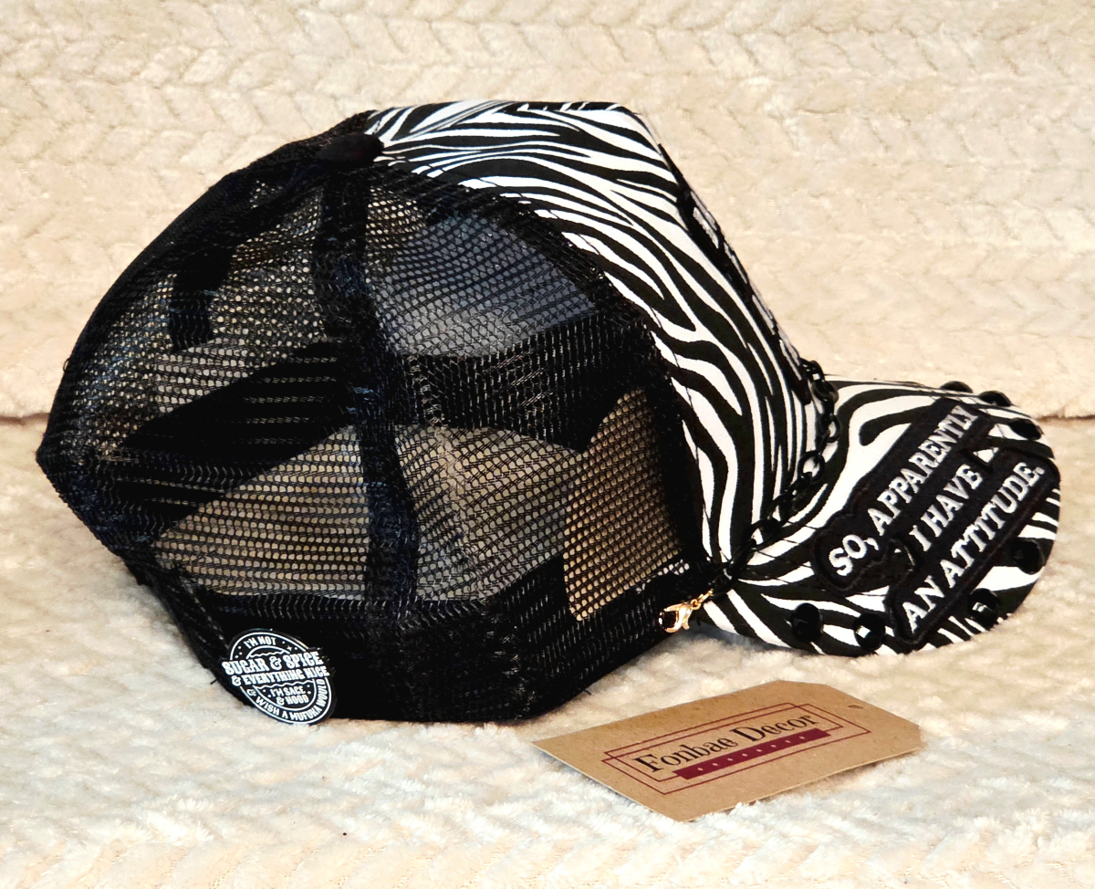 Zebra Trucker Cap with Explicit Patch