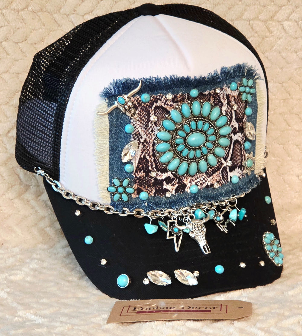 Western Turquoise Medallion Trucker Cap