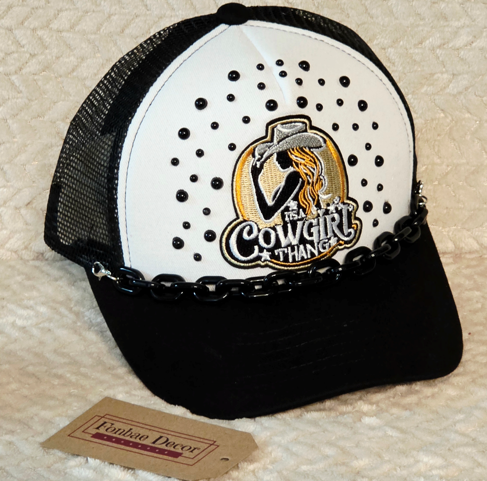 Cowgirl Black Trucker Cap