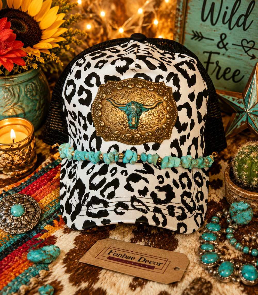 Western Bull Leopard Trucker Cap