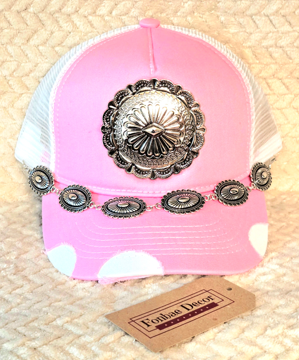 Ripped Pink Western Trucker Cap