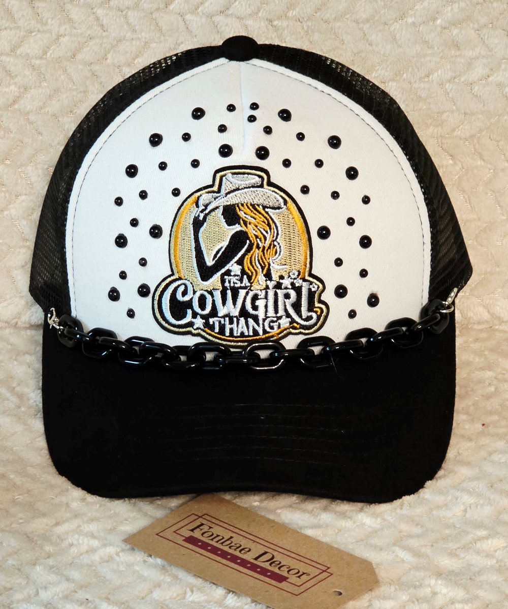 Cowgirl Black Trucker Cap
